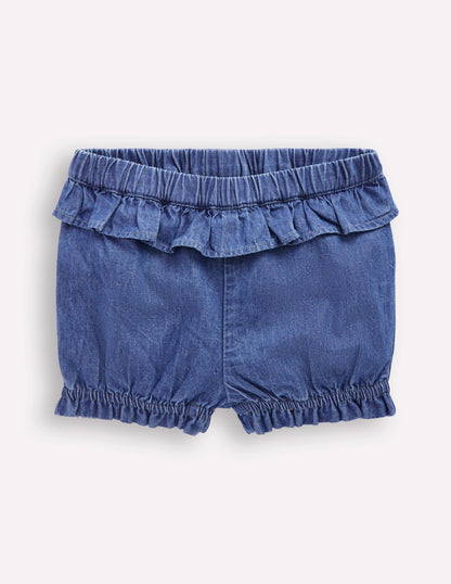 Girls Chambray Bloomer-Light Vintage Denim-1