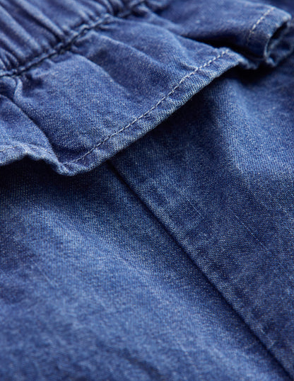 Girls Chambray Bloomer-Light Vintage Denim-3