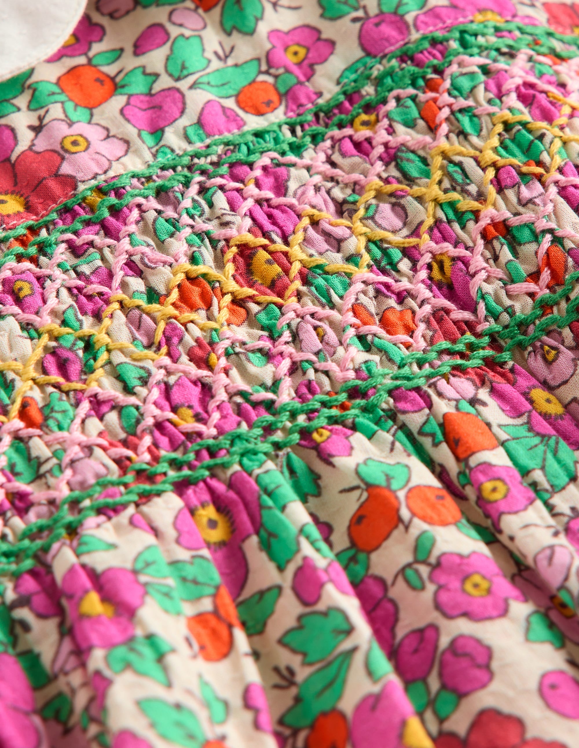 Traditional Smock Dress-Pink Apple Blossom - Image 3