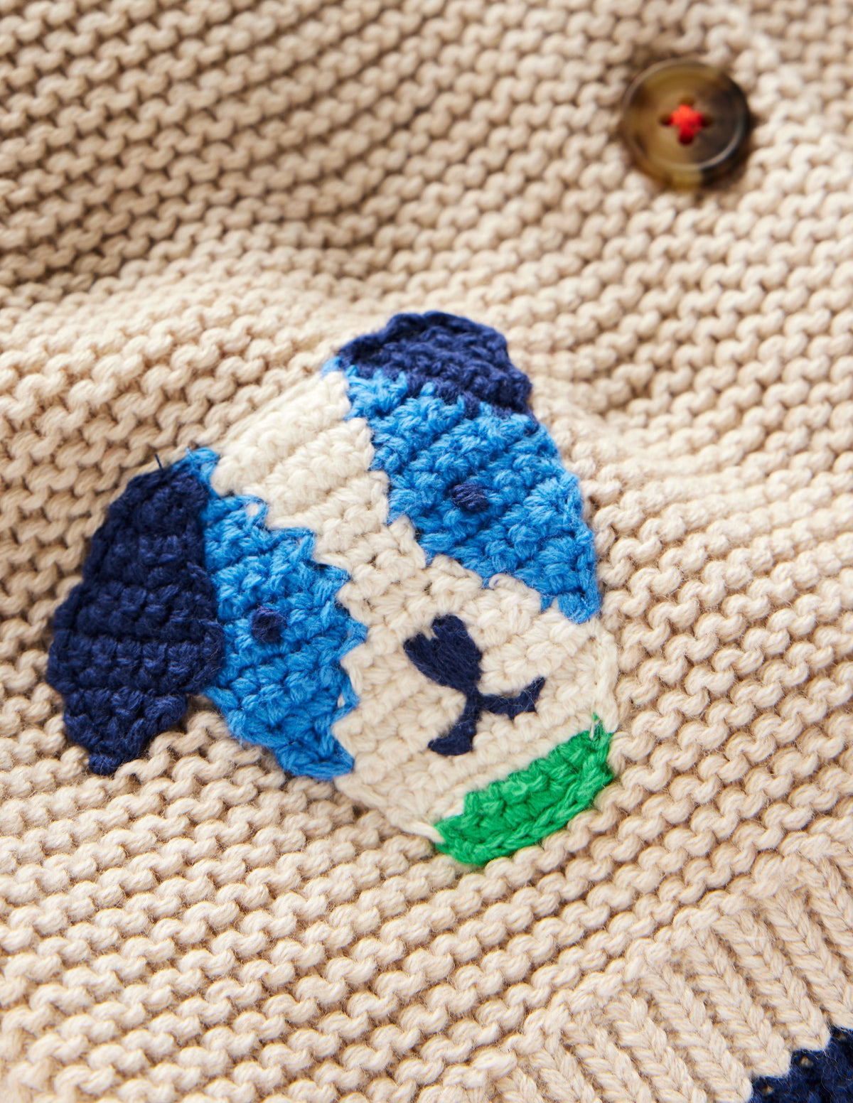 Novelty logo Cardigan-Oatmeal Marl Pets - Image 3