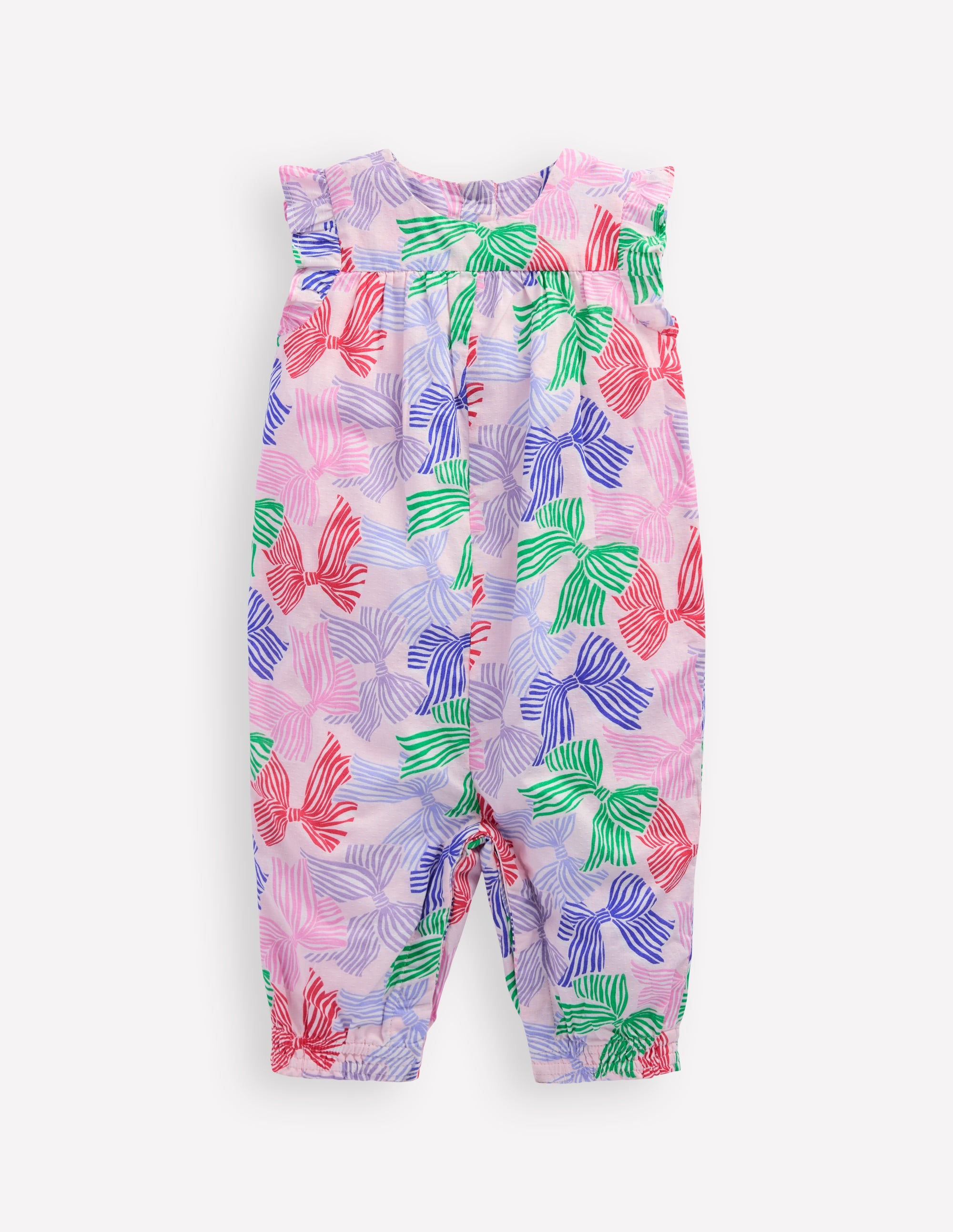 Ruffle Sleeve Romper-French Pink Bows - Image 1