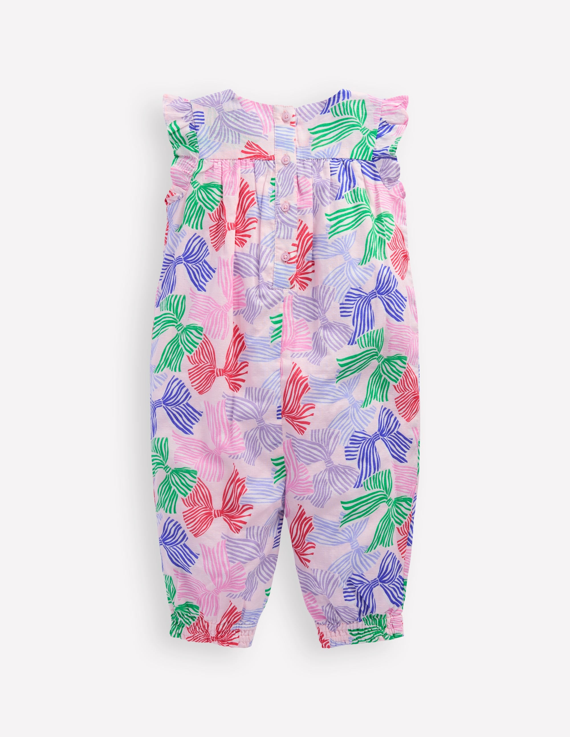Ruffle Sleeve Romper-French Pink Bows - Image 2