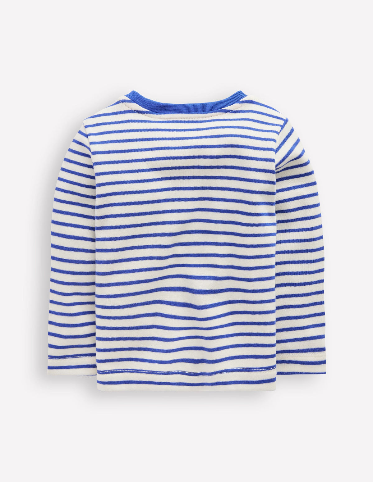 Long Sleeve Appliqué T-shirt-Ivory and Blue Heron Stripe-2