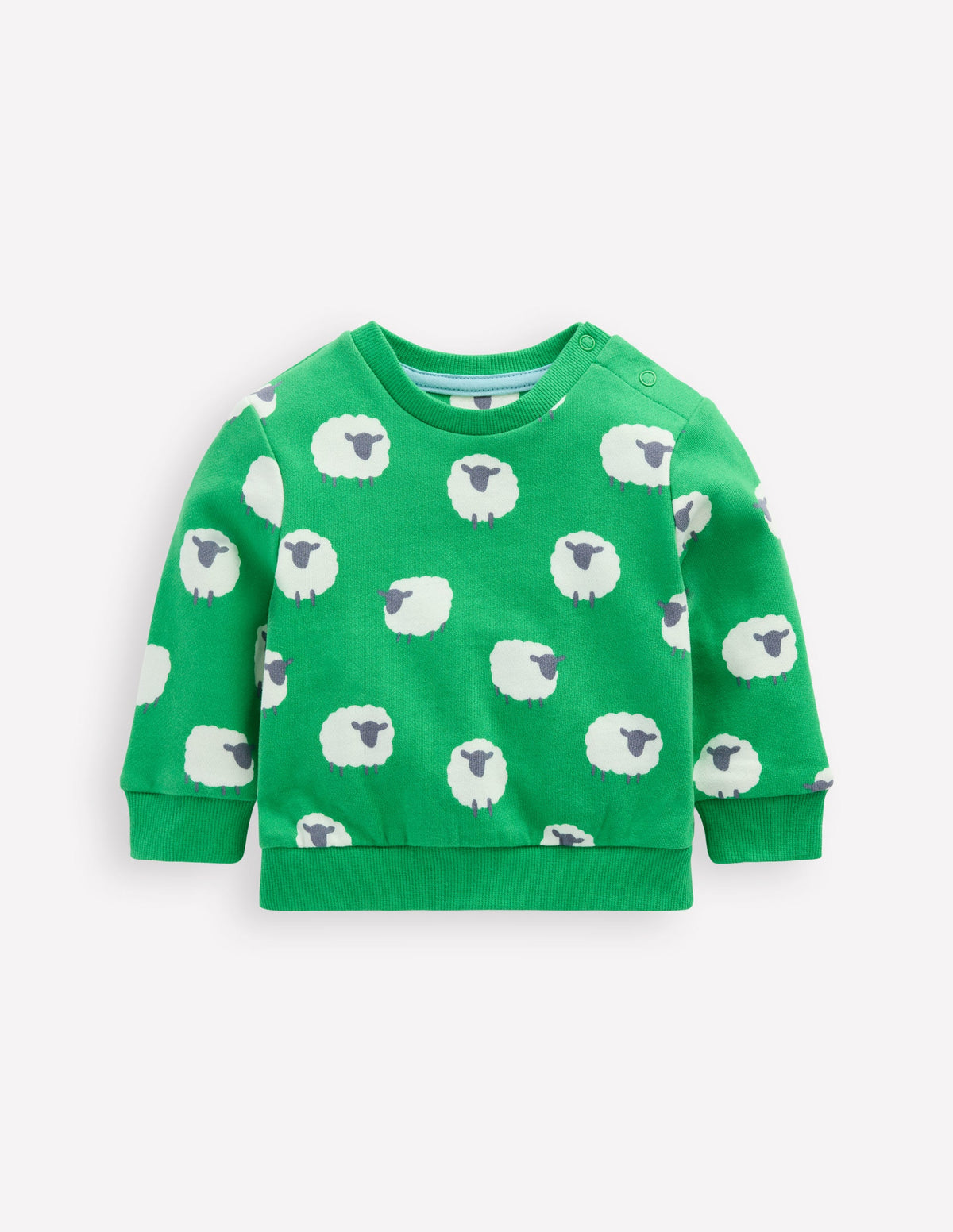Printed Sweatshirt-Sapling Green Sheep - Image 1