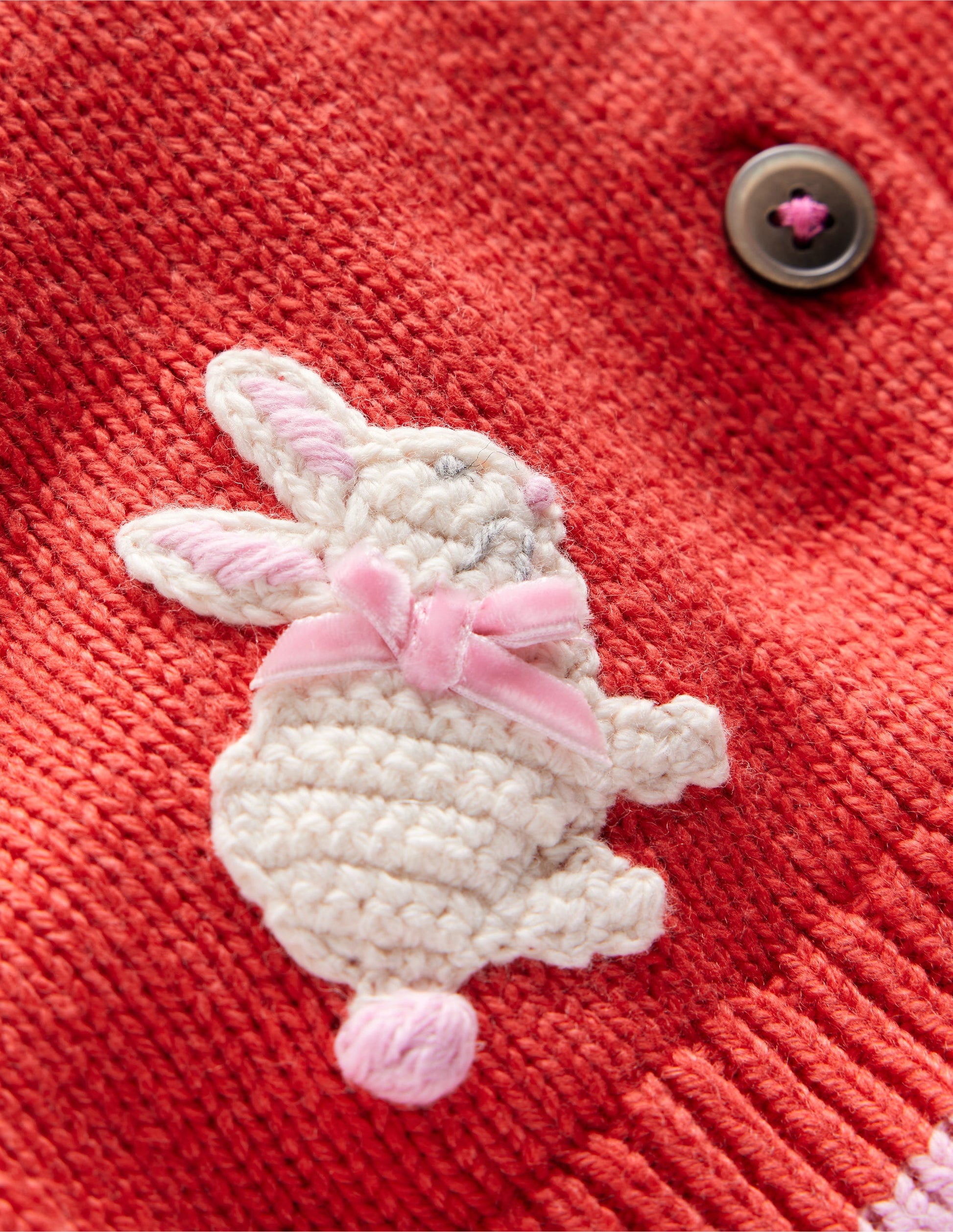 Fun Logo Cardigan-Jam Red Bunnies-3