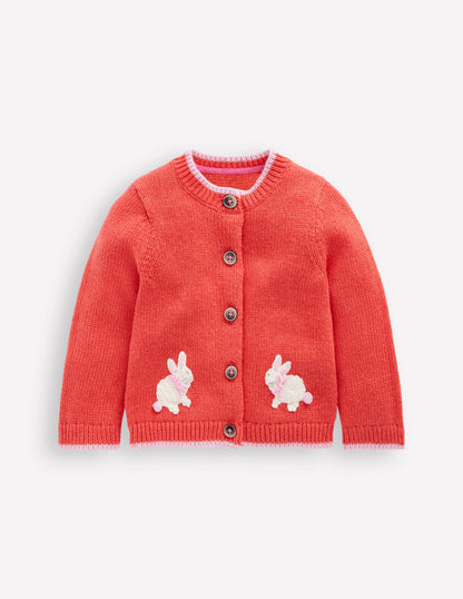 Fun Logo Cardigan-Jam Red Bunnies-1