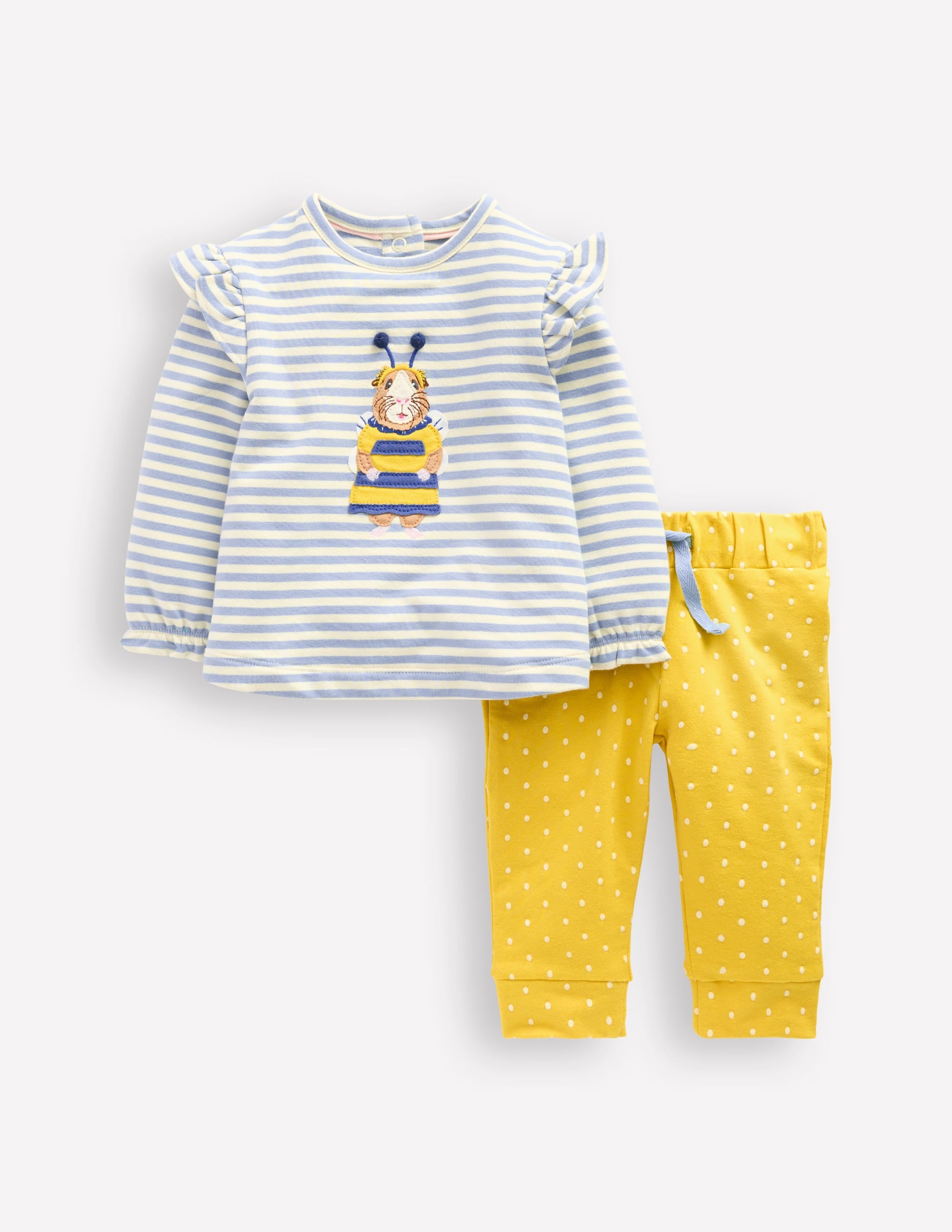 Appliqué Jersey Play Set-Vintage Blue and Ivory Stripe - Image 1