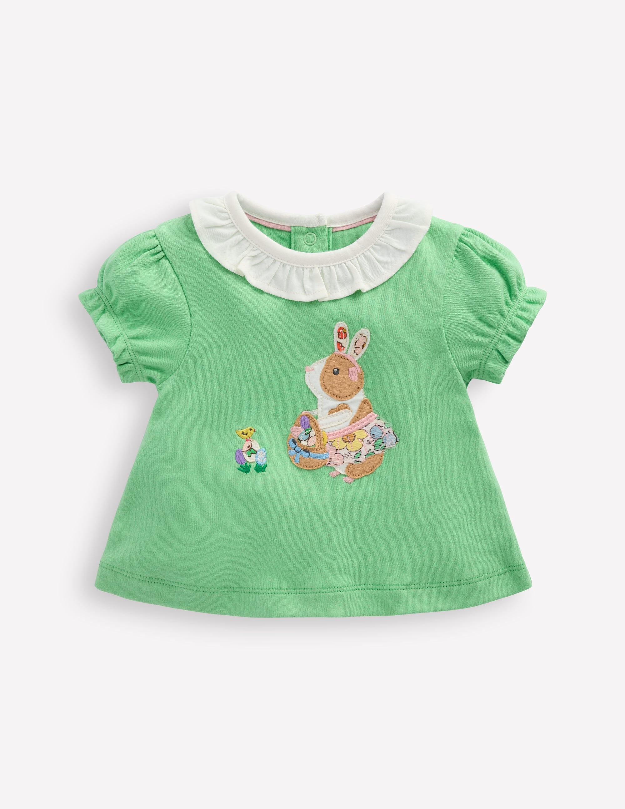 Ruffle Neck T-Shirt-Green Guinea Pig - Image 1