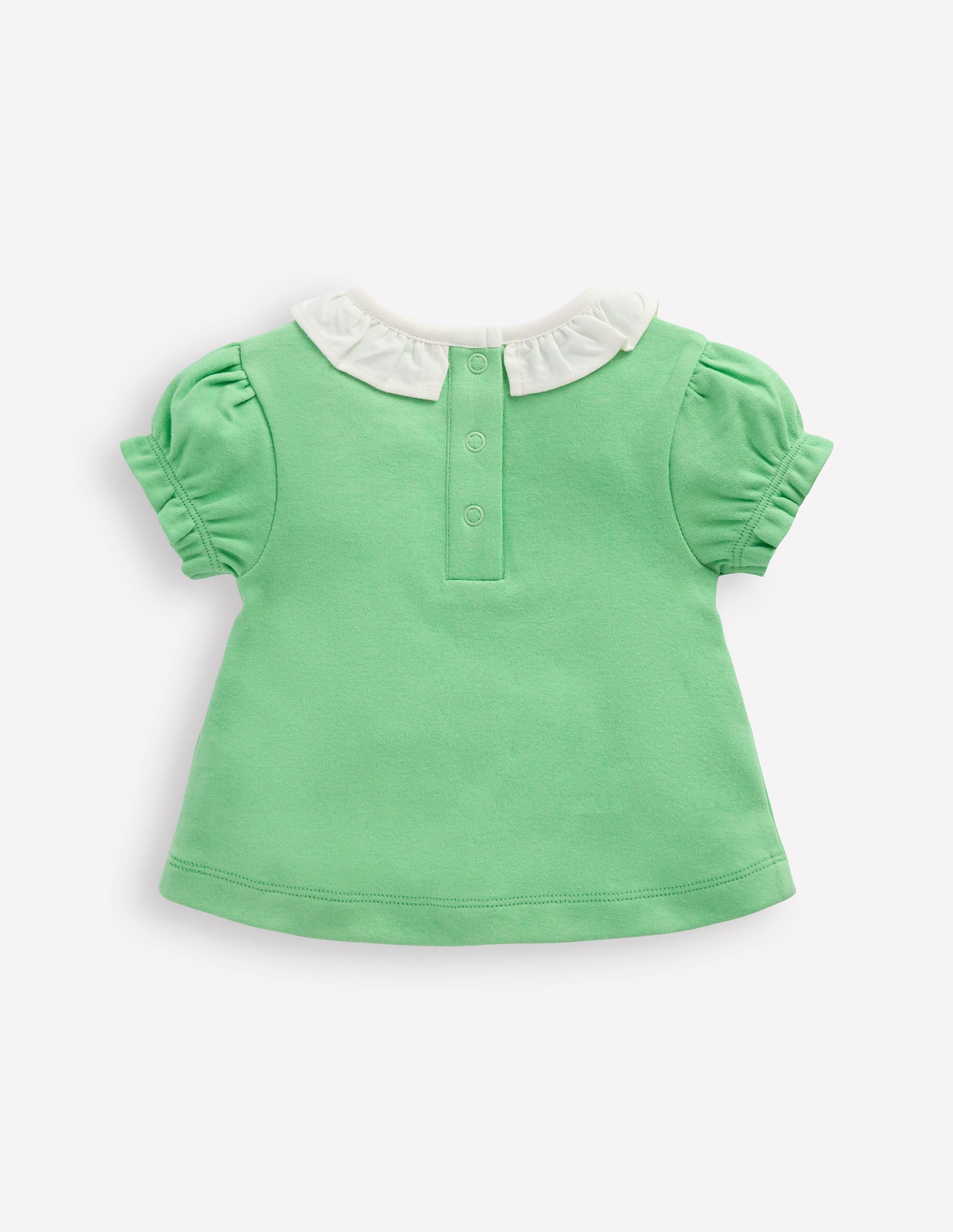 Ruffle Neck T-Shirt-Green Guinea Pig - Image 2