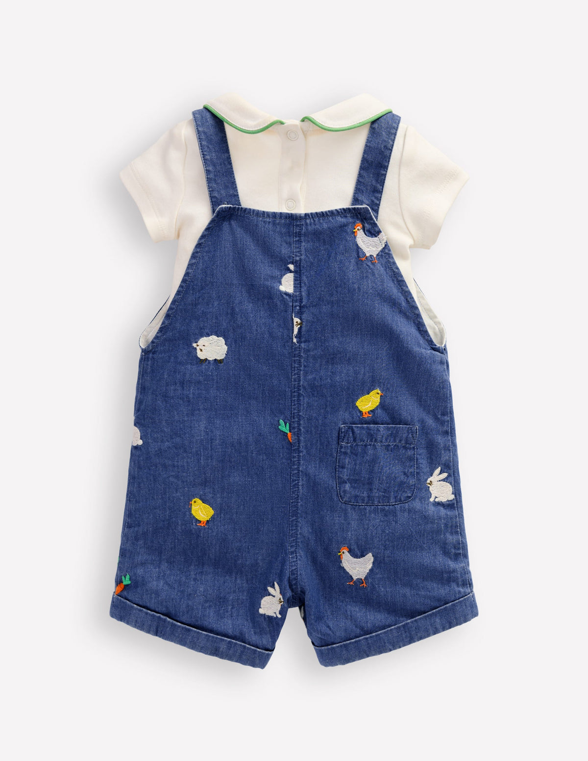 Embroidered Dungaree Set-Denim Easter Embroidery - Image 2