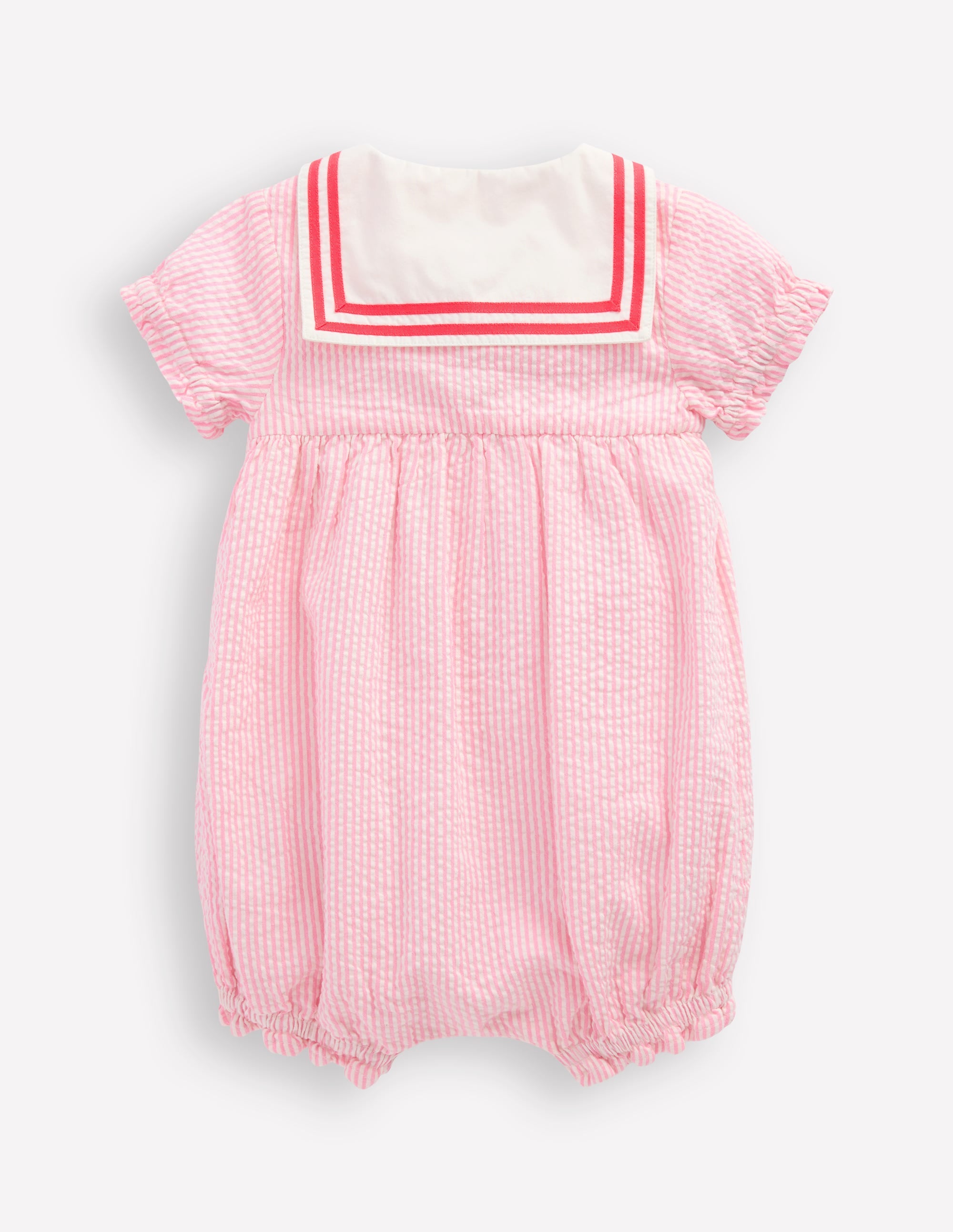 Heritage Nautical Romper-Pink Ticking Stripe - Image 2