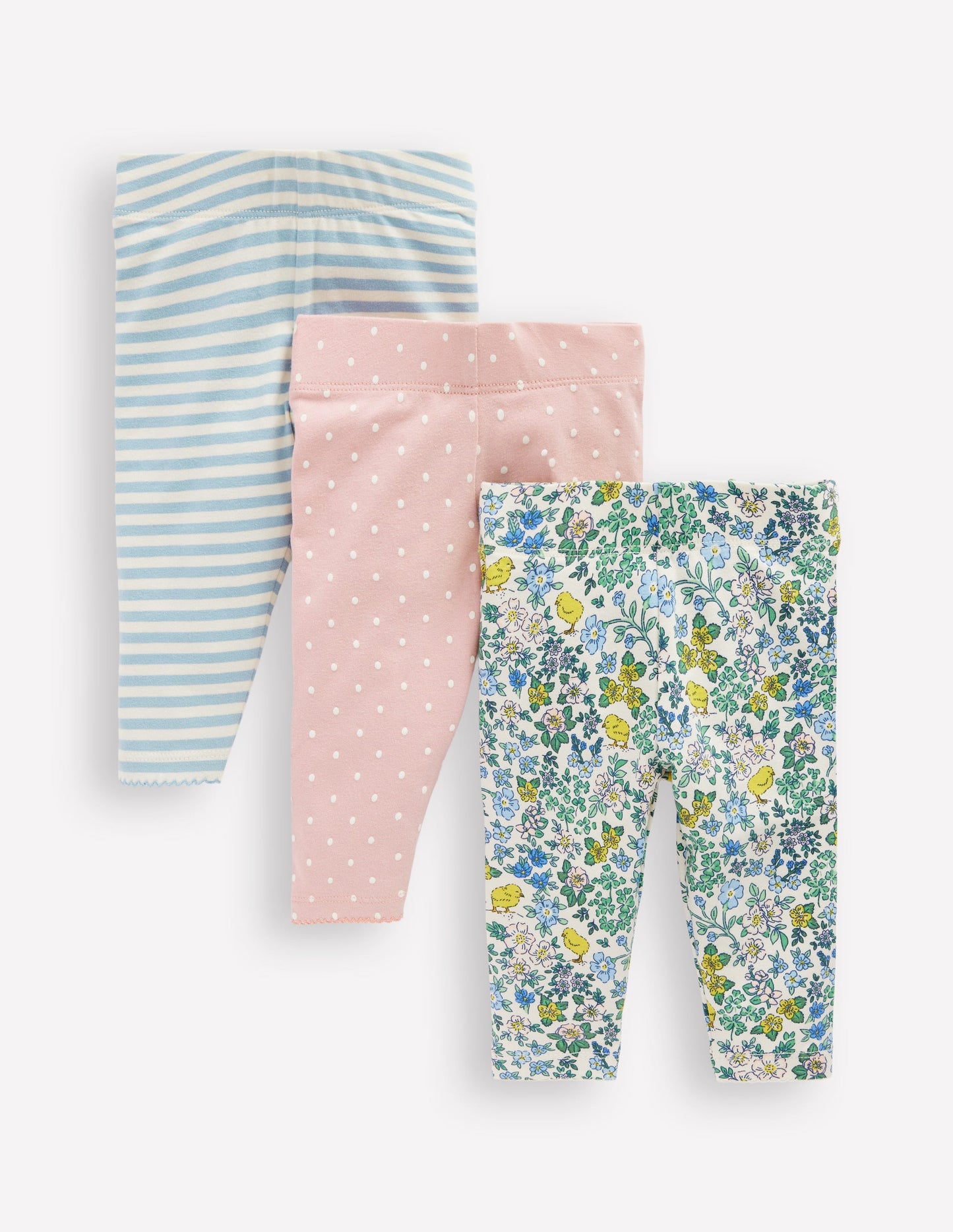 3-pack Cotton Leggings-Multi Chick Floral