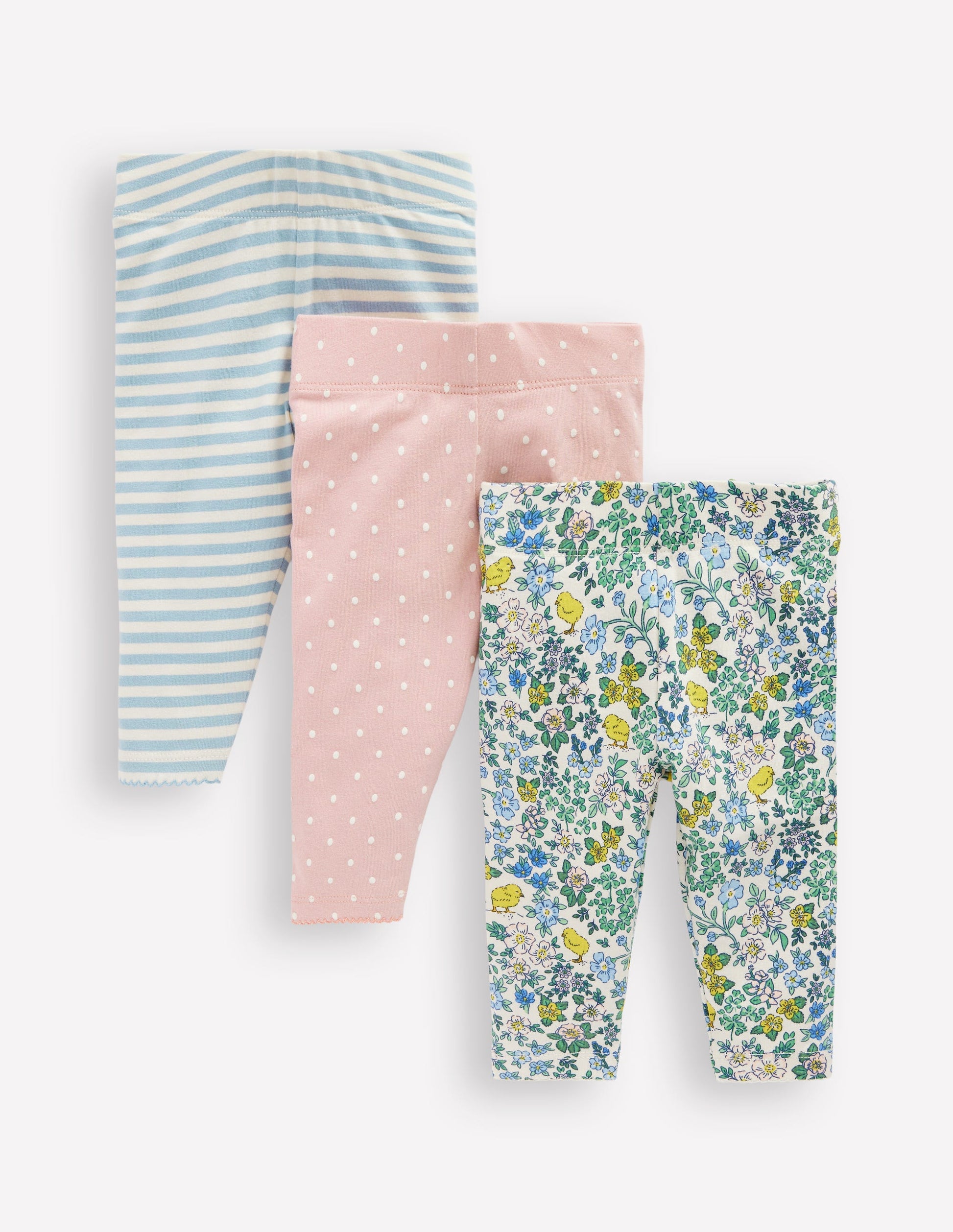 3-pack Cotton Leggings-Multi Chick Floral-1