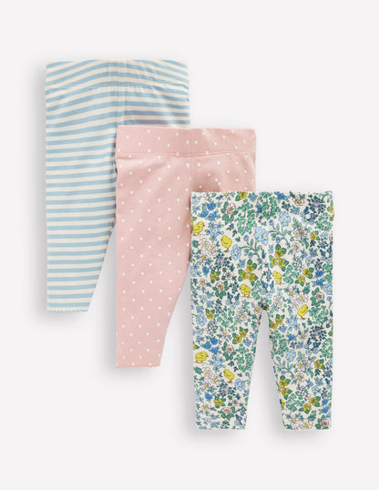 3-pack Cotton Leggings-Multi Chick Floral-1