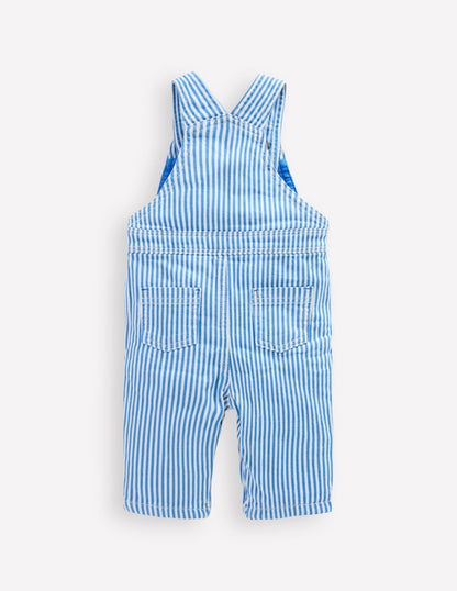 Woven Dungarees-Blue Ticking Stripe-2