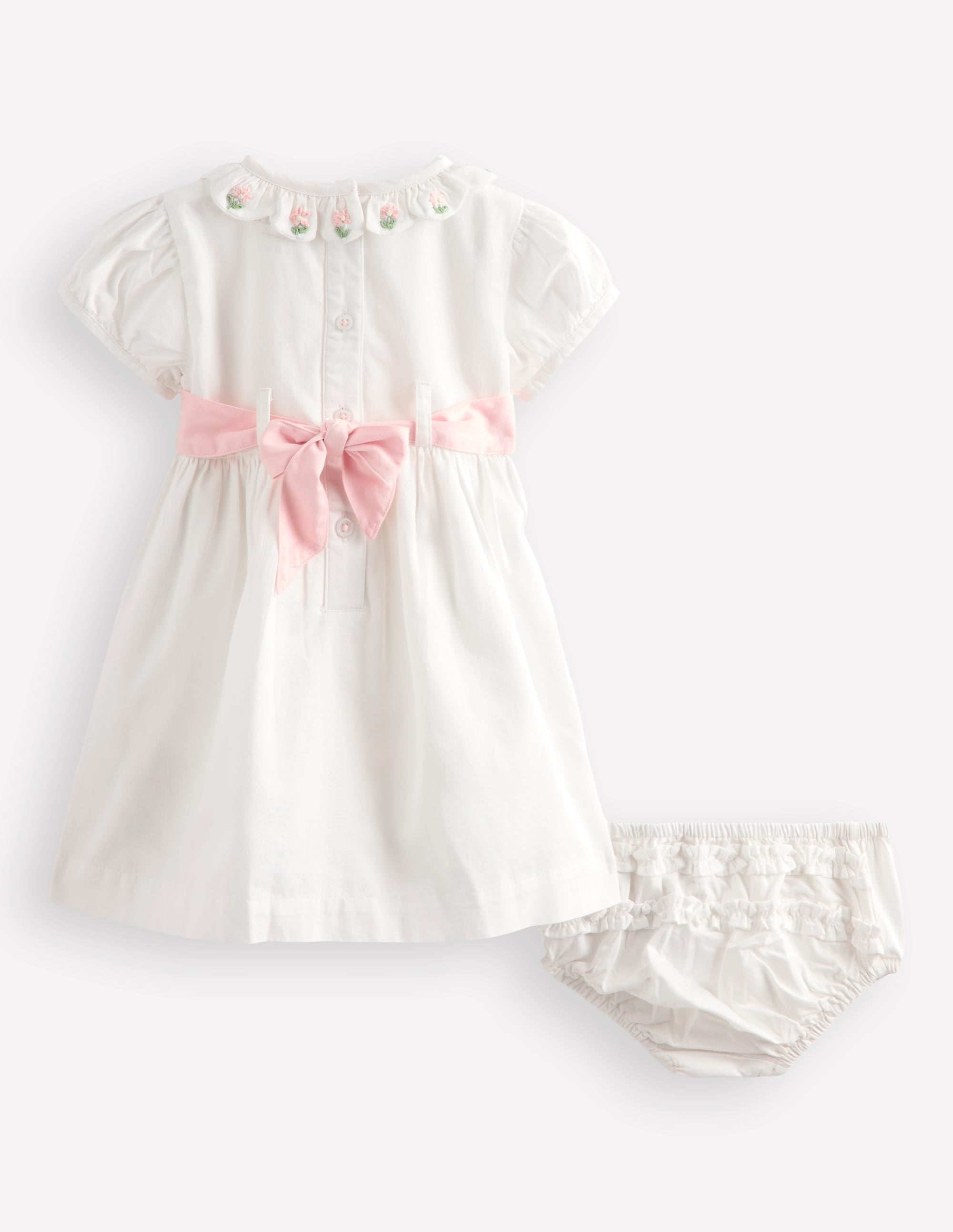 Occasion Smocked Dress-Ivory - Image 2