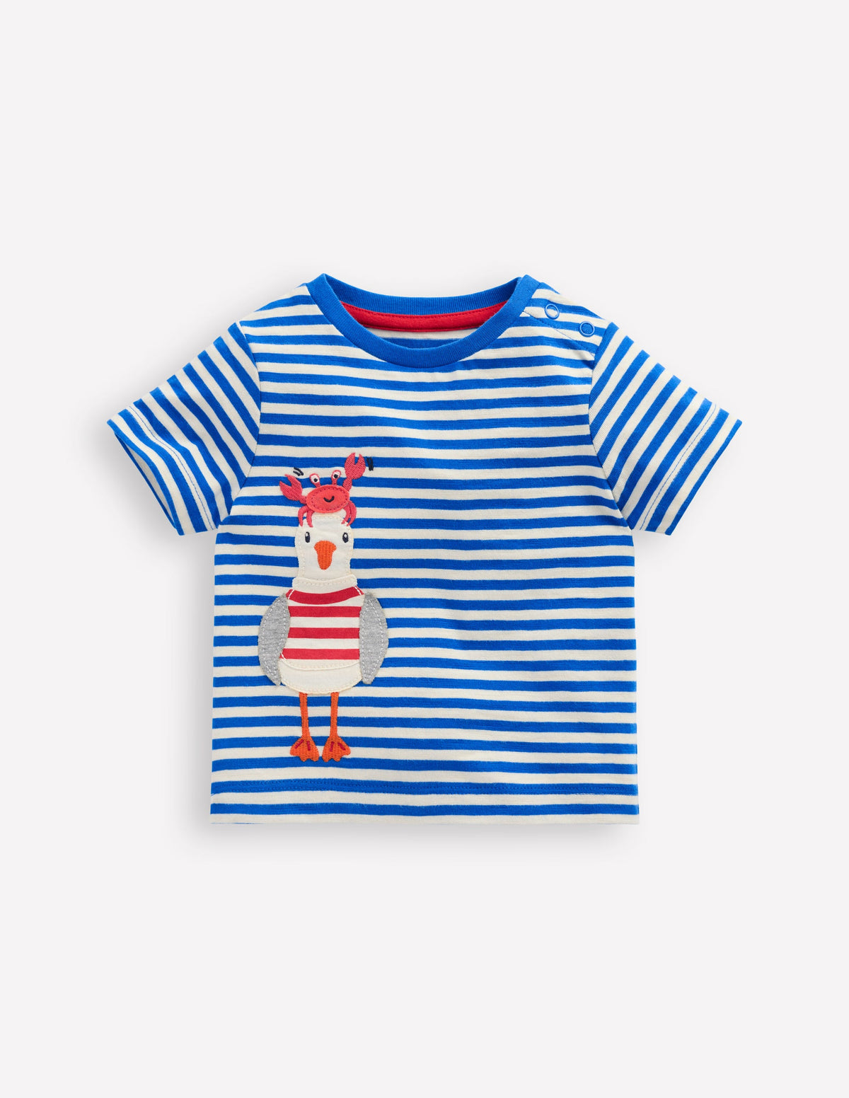 Fun Appliqué T-shirt-Soft Ivory/ Kingfisher Blue - Image 1