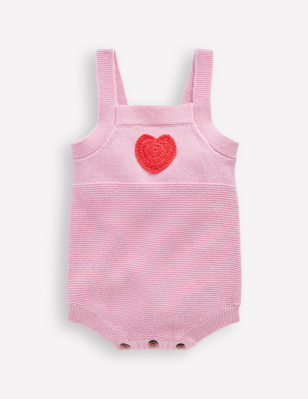Knitted Romper-Vintage Pink Heart-1