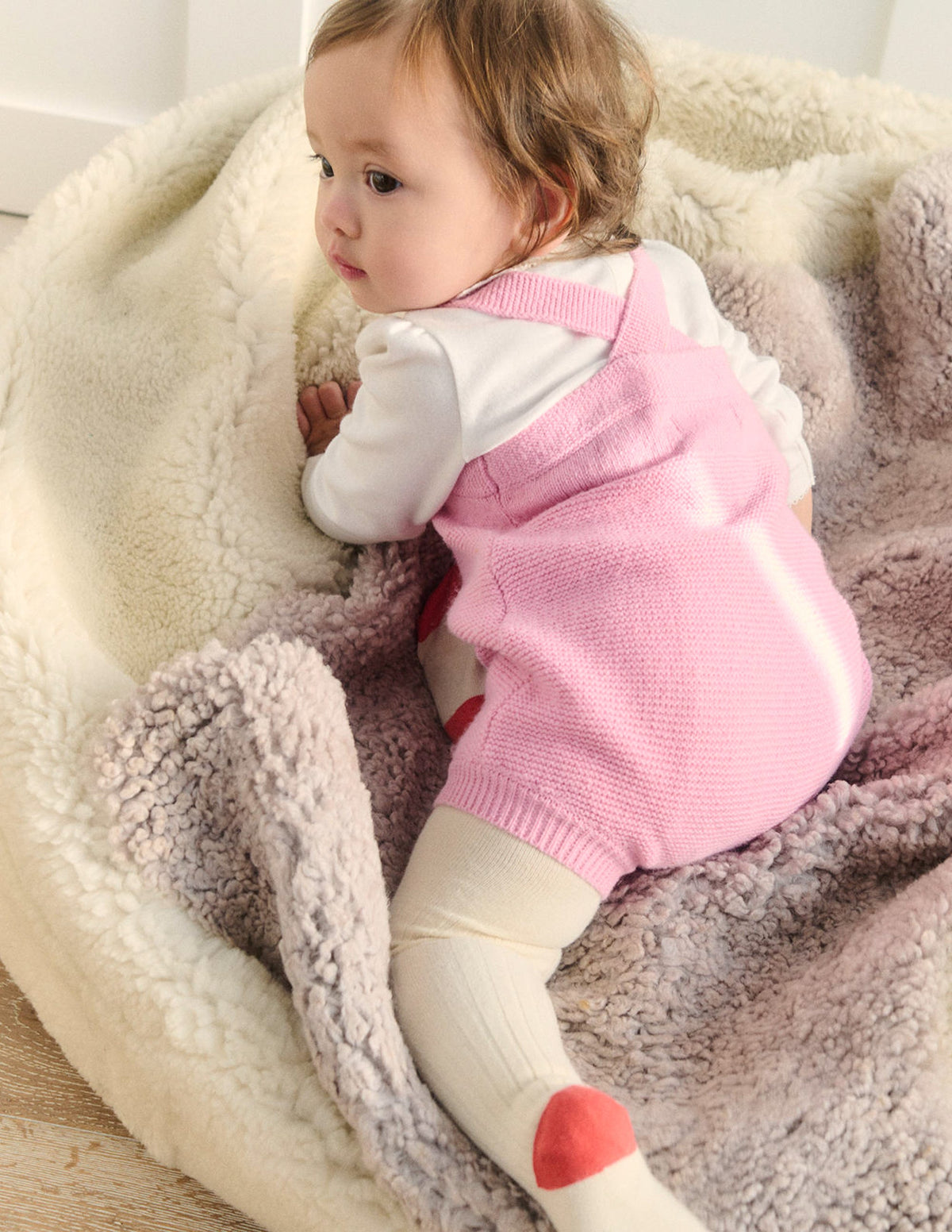 Knitted Romper-Vintage Pink Heart-4