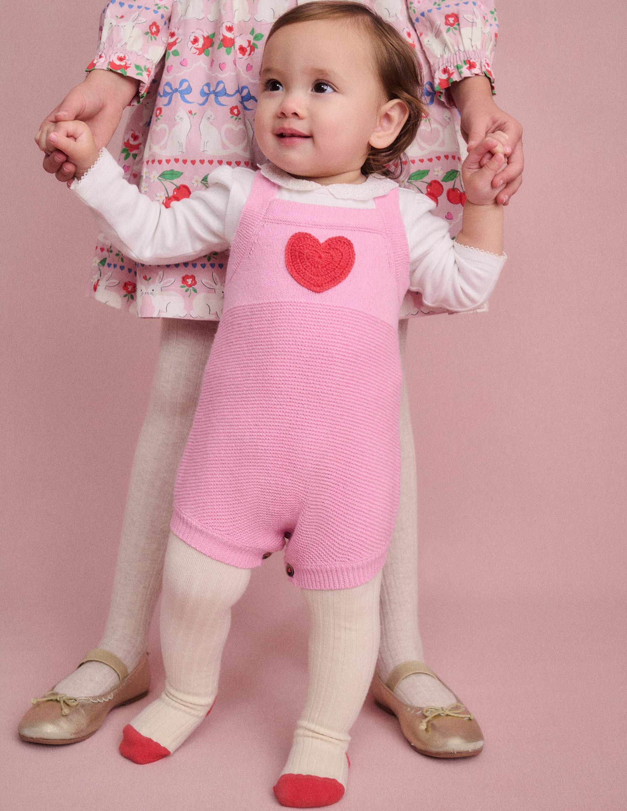 Knitted Romper-Vintage Pink Heart - Image 6