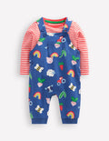 Jersey Dungarees Set-Delft Rainbow Farm