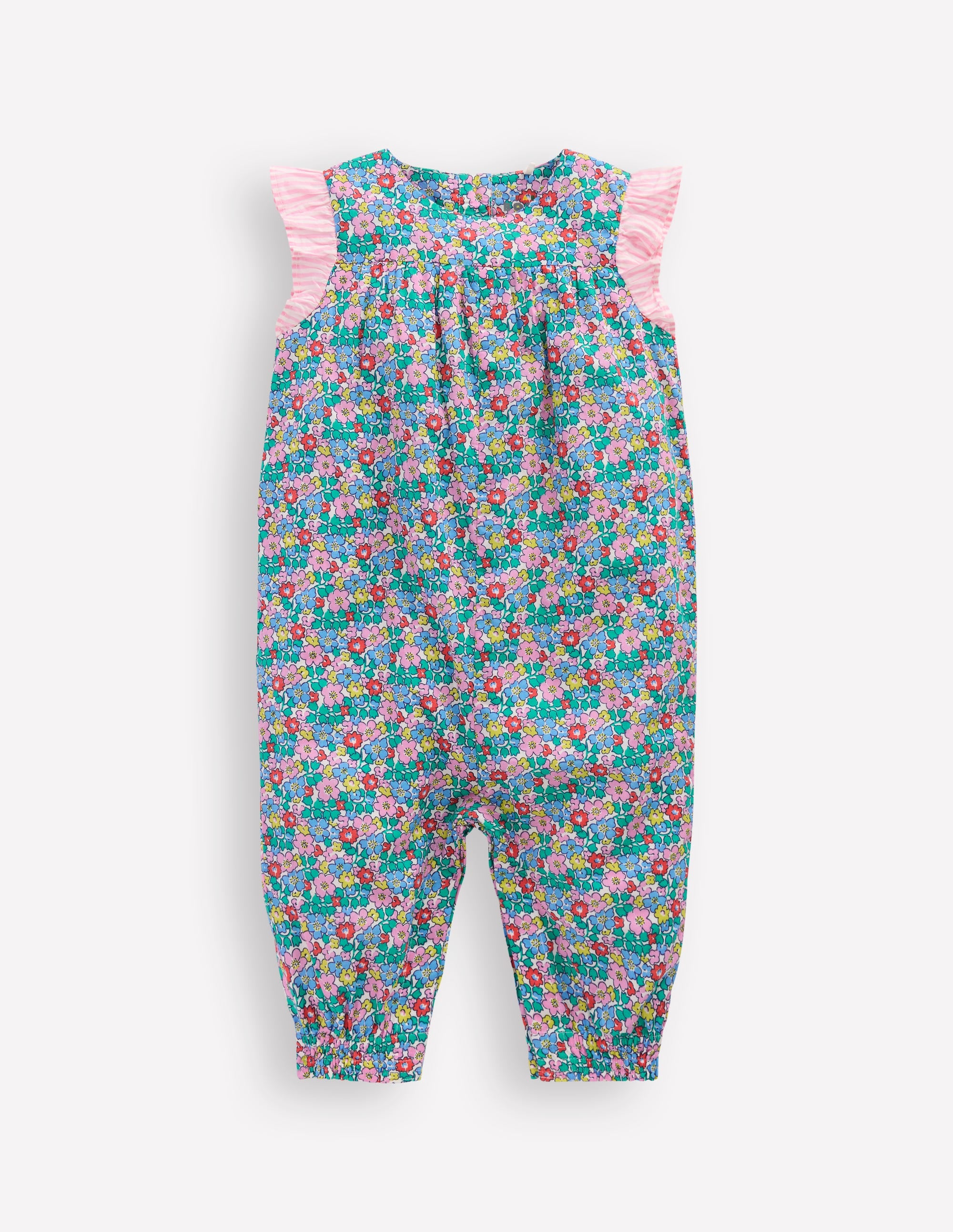 Ruffle Sleeve Romper-Multi Flowerbed - Image 1