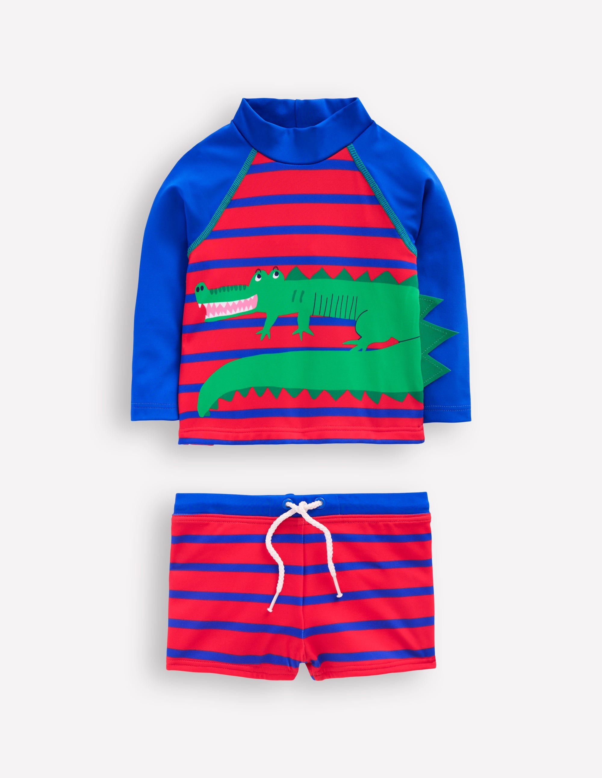 Fun Rash Vest Set-Gallery Blue/Poppy Red Croc - Image 1