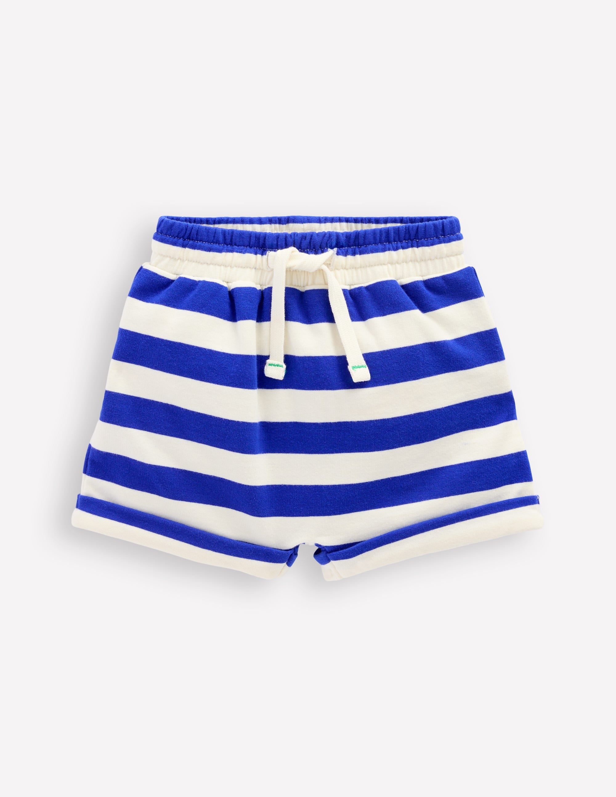 Boys Jersey Shorts-Bright Blue & Soft Ivory - Image 1