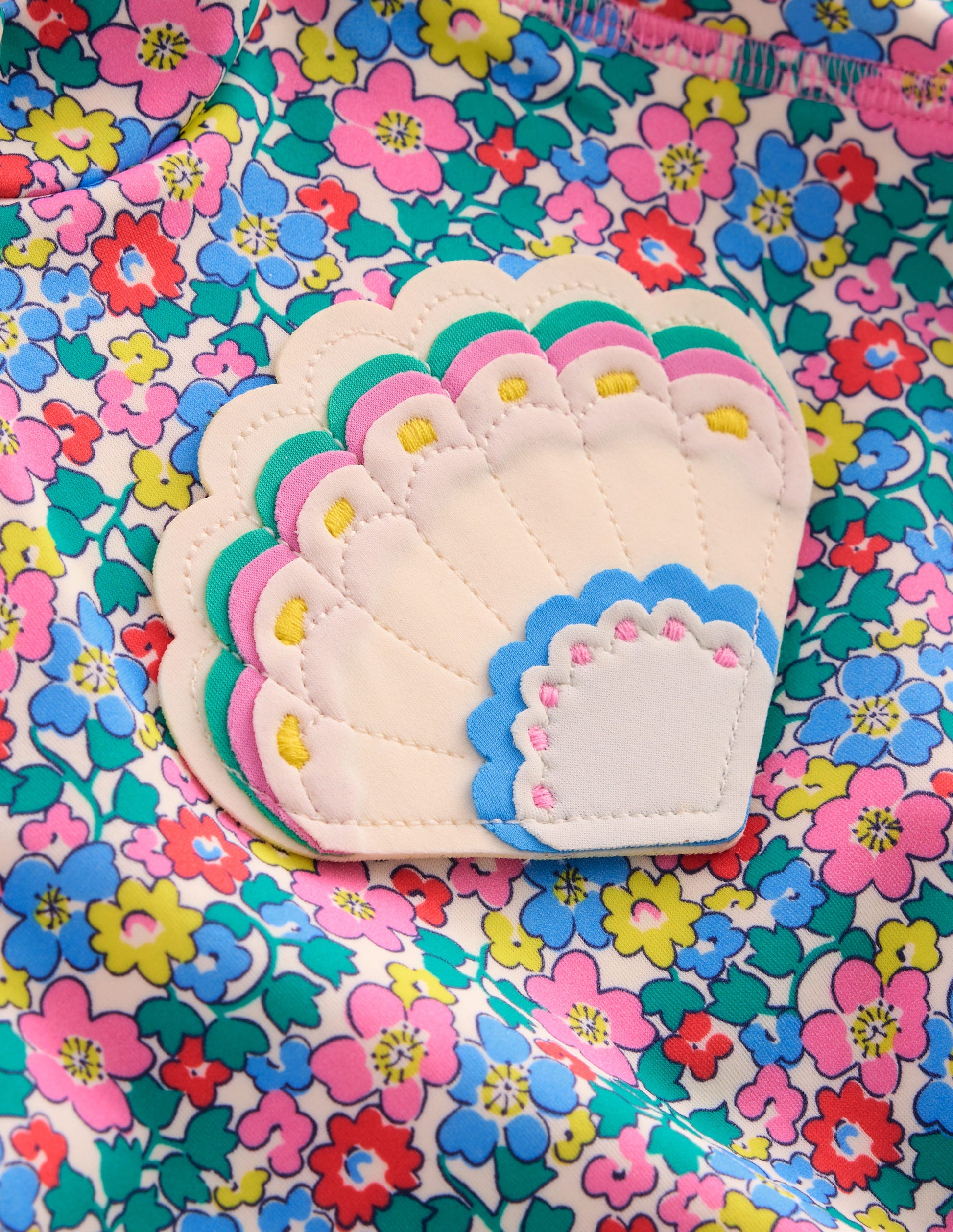 Frilly Rash Vest Set-Multi Flowerbed Shell | Boden AU