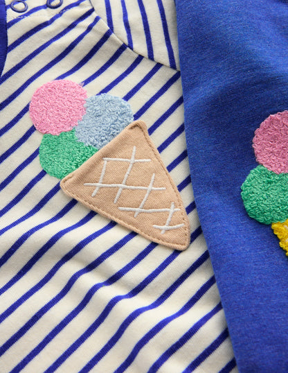 Bouclé Jersey Play Set-Soft Ivory and Bright Blue-3