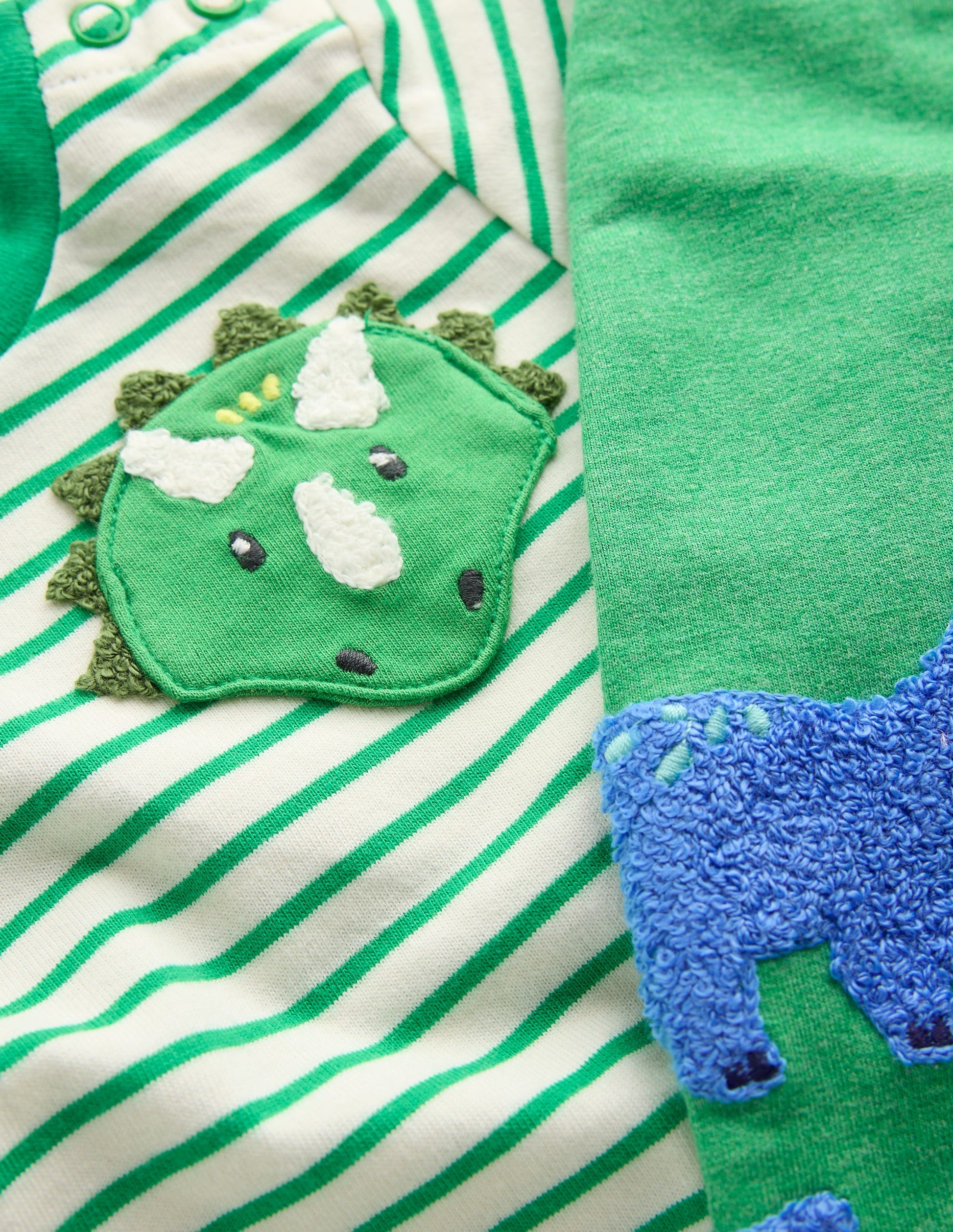 Bouclé Jersey Play Set-Soft Ivory and Sapling Green-3