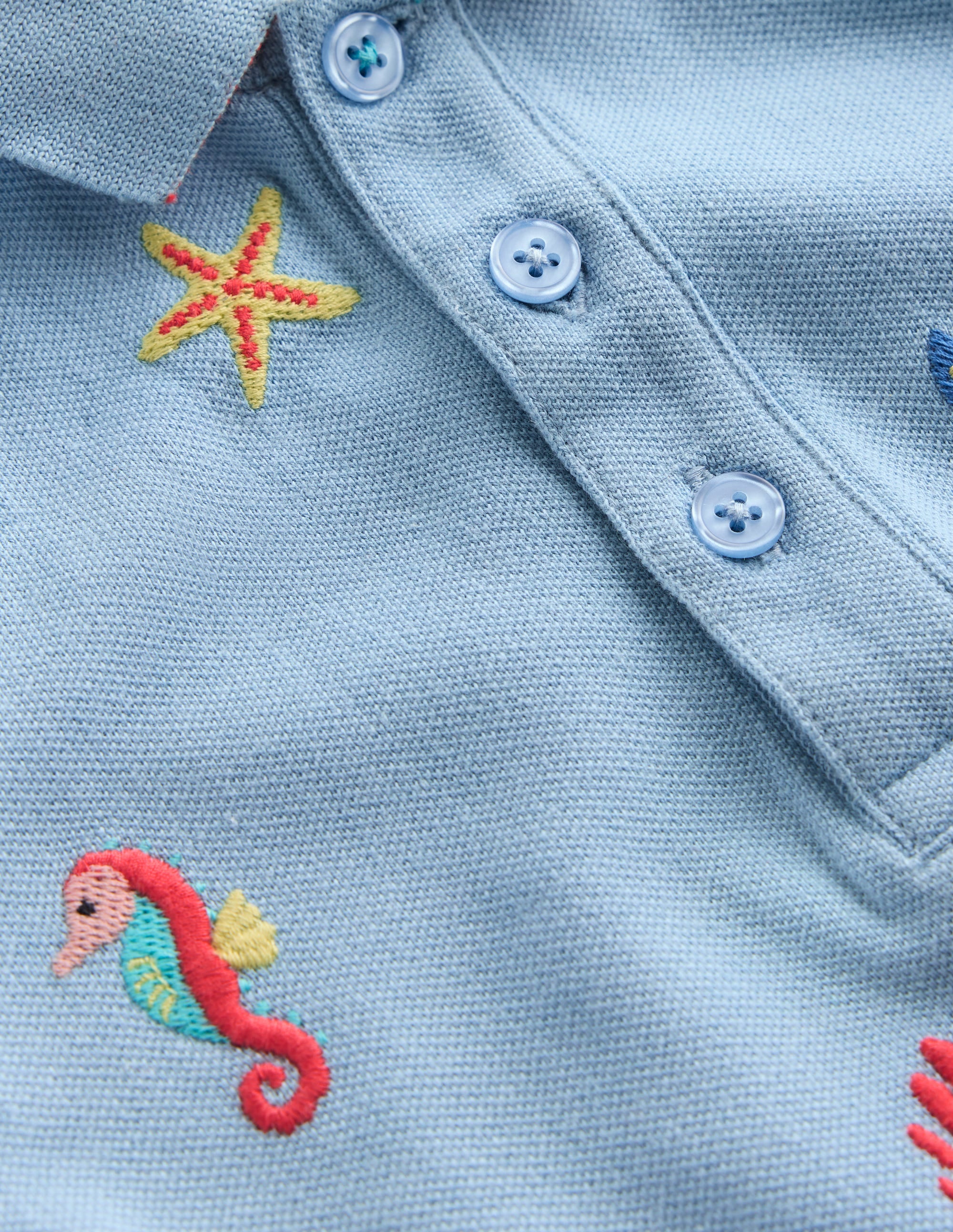 Embroidered Polo-Glacier Blue - Image 3