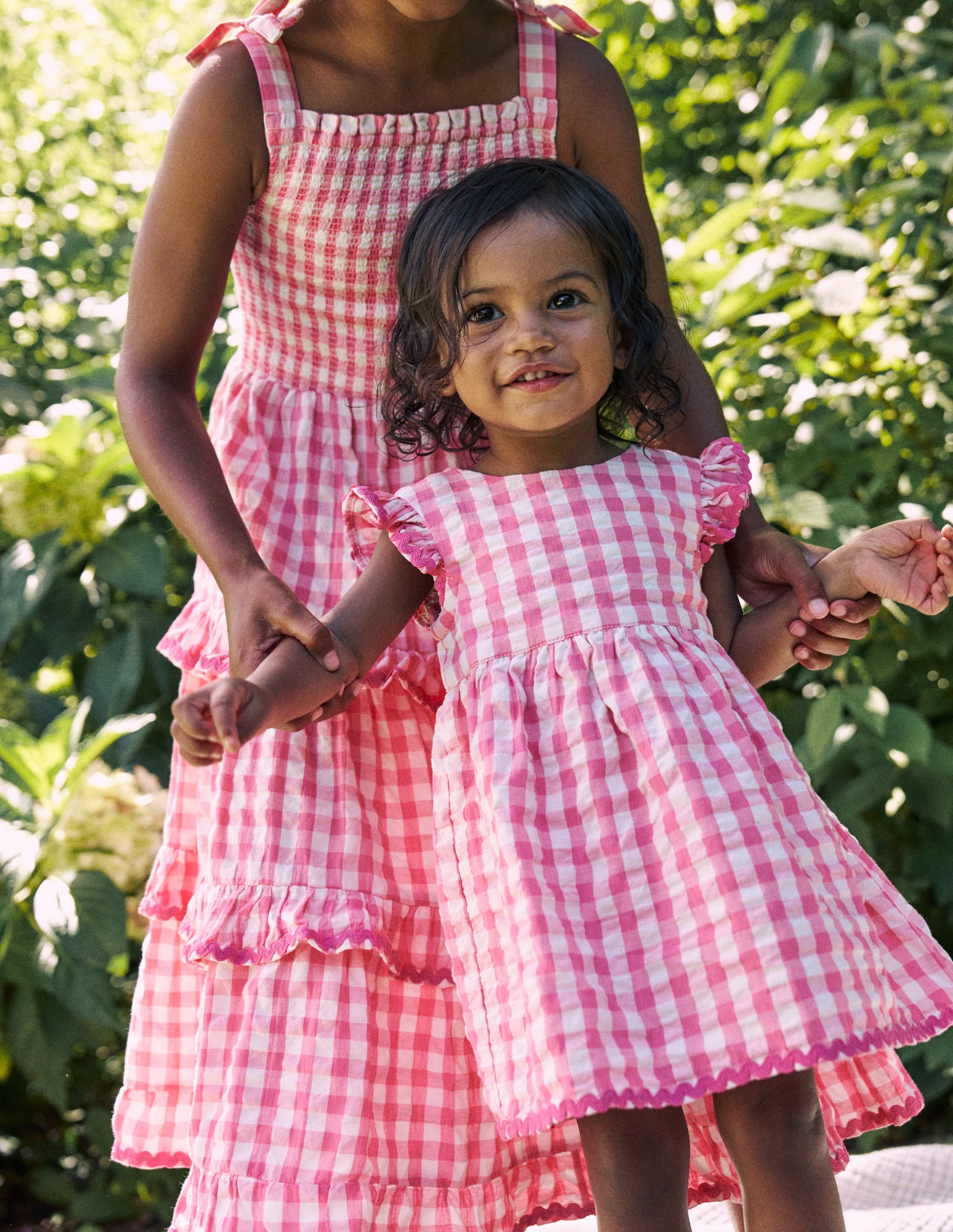Woven Frill Dress-Pink and Ivory Gingham - Image 4