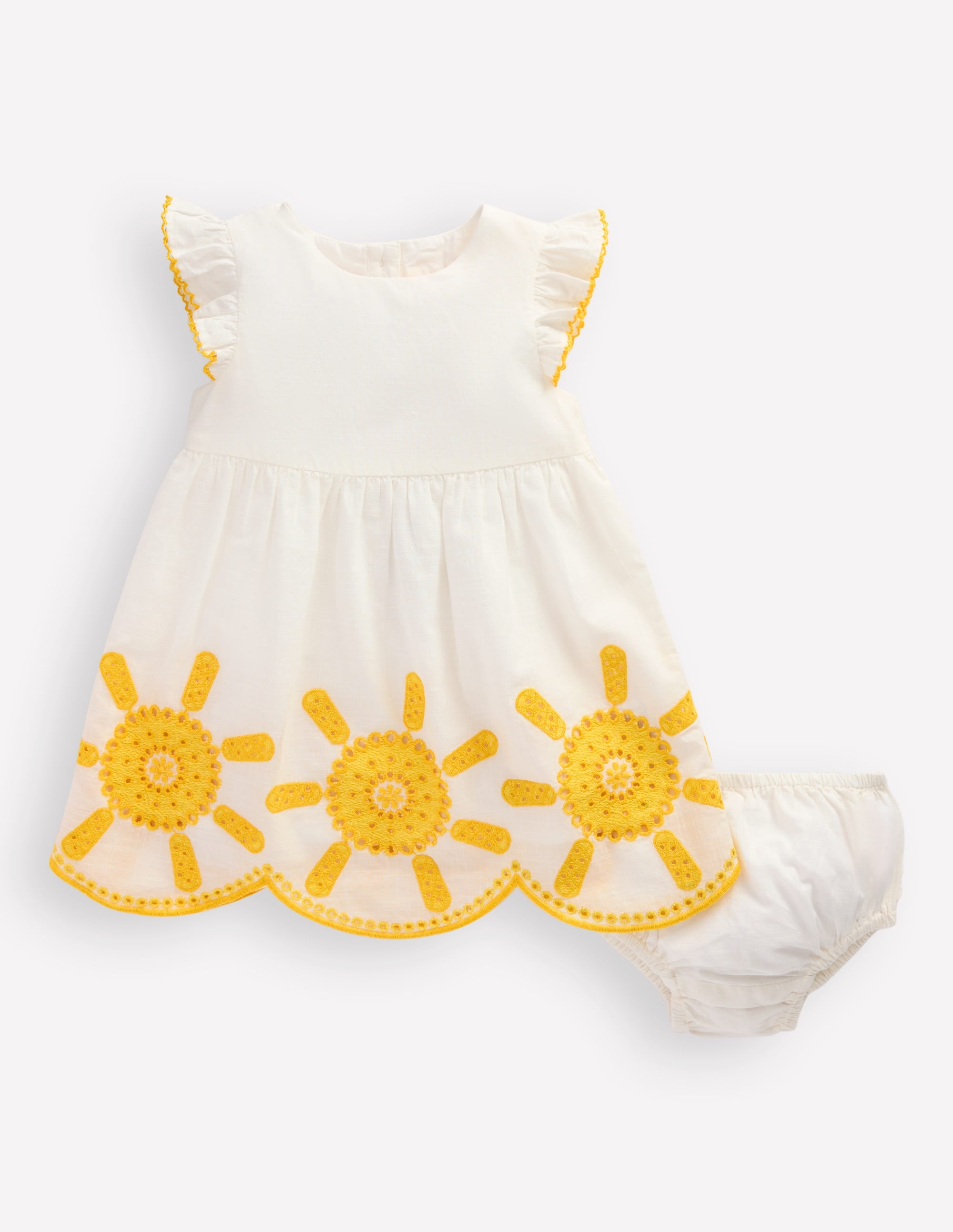 Woven Frill Dress-Ivory - Image 2