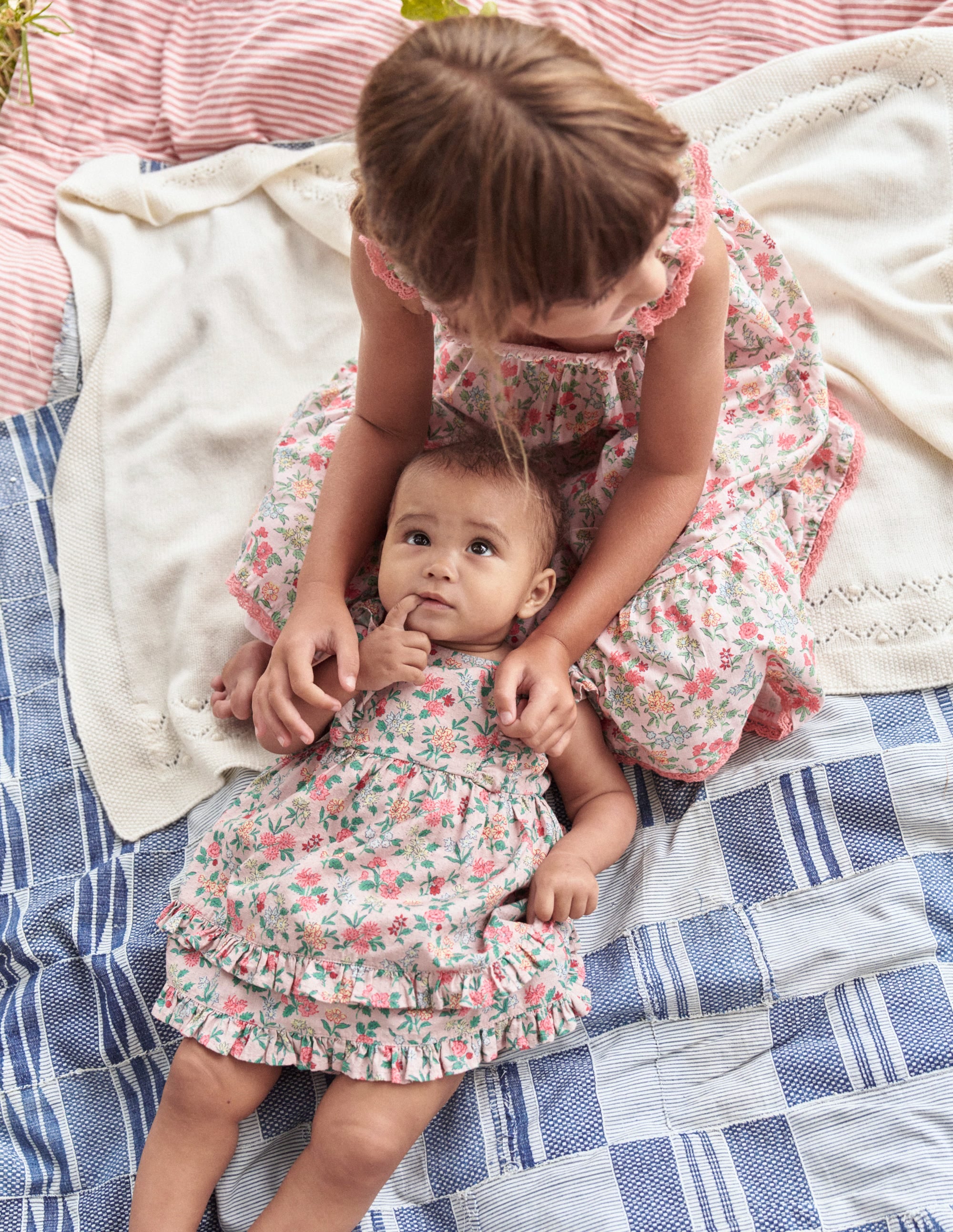 Frilly Pinny Dress-Chalk Pink Garden Ditsy - Image 9