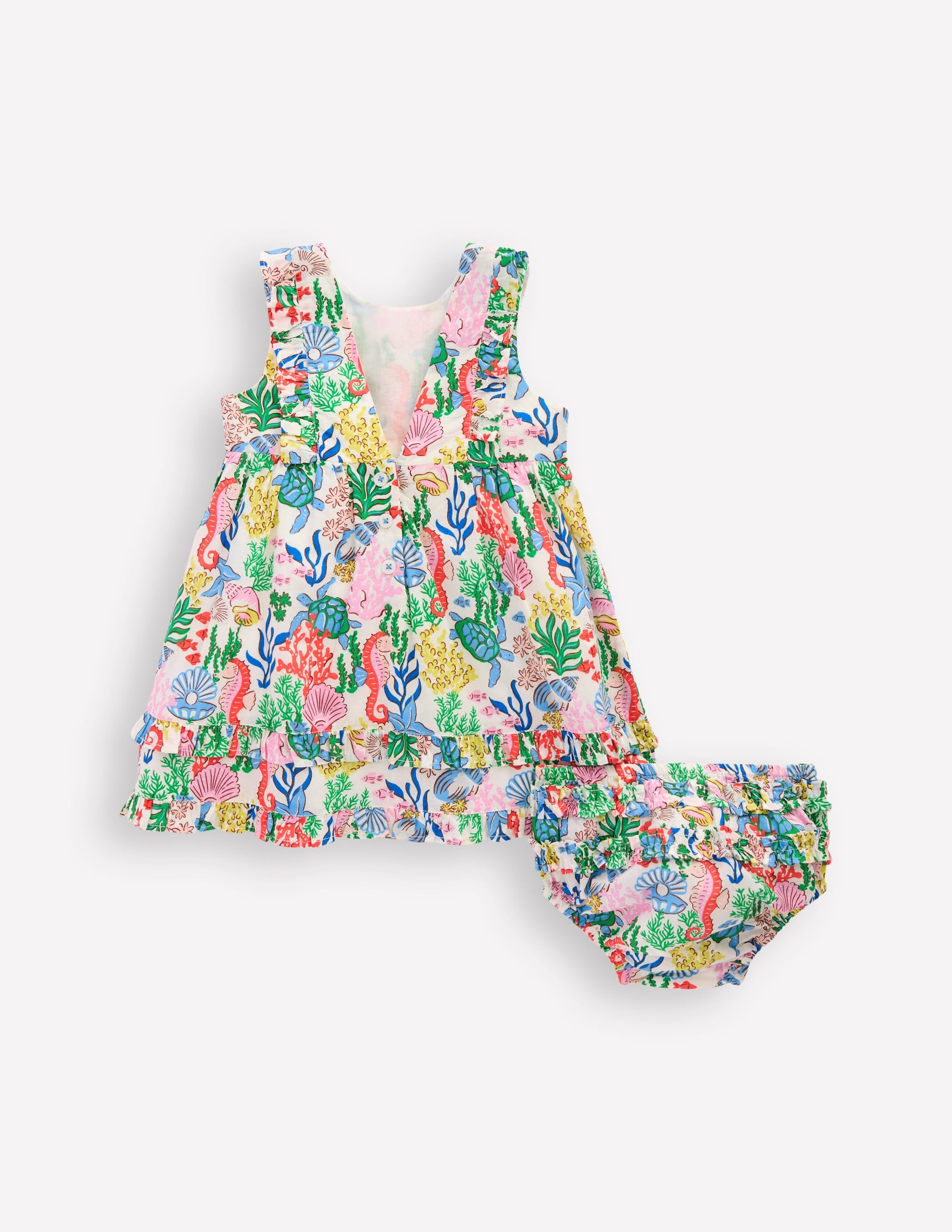 Frilly Pinny Dress-Multi Coral Cove - Image 2