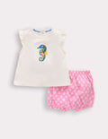 Ruffle Jersey Playset-Prism Pink and Coconut Milk