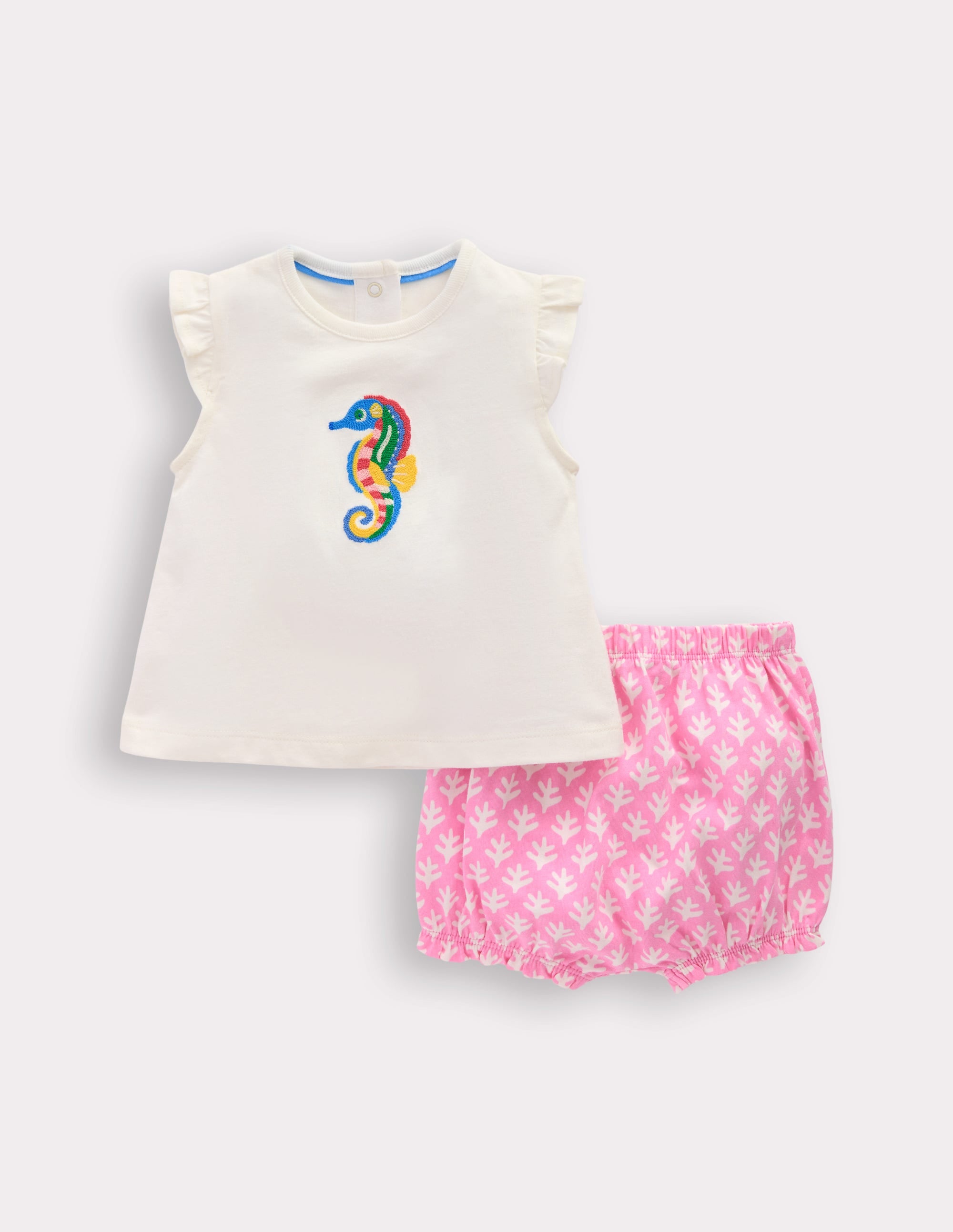 Ruffle Jersey Playset-Prism Pink and Coconut Milk - Image 1