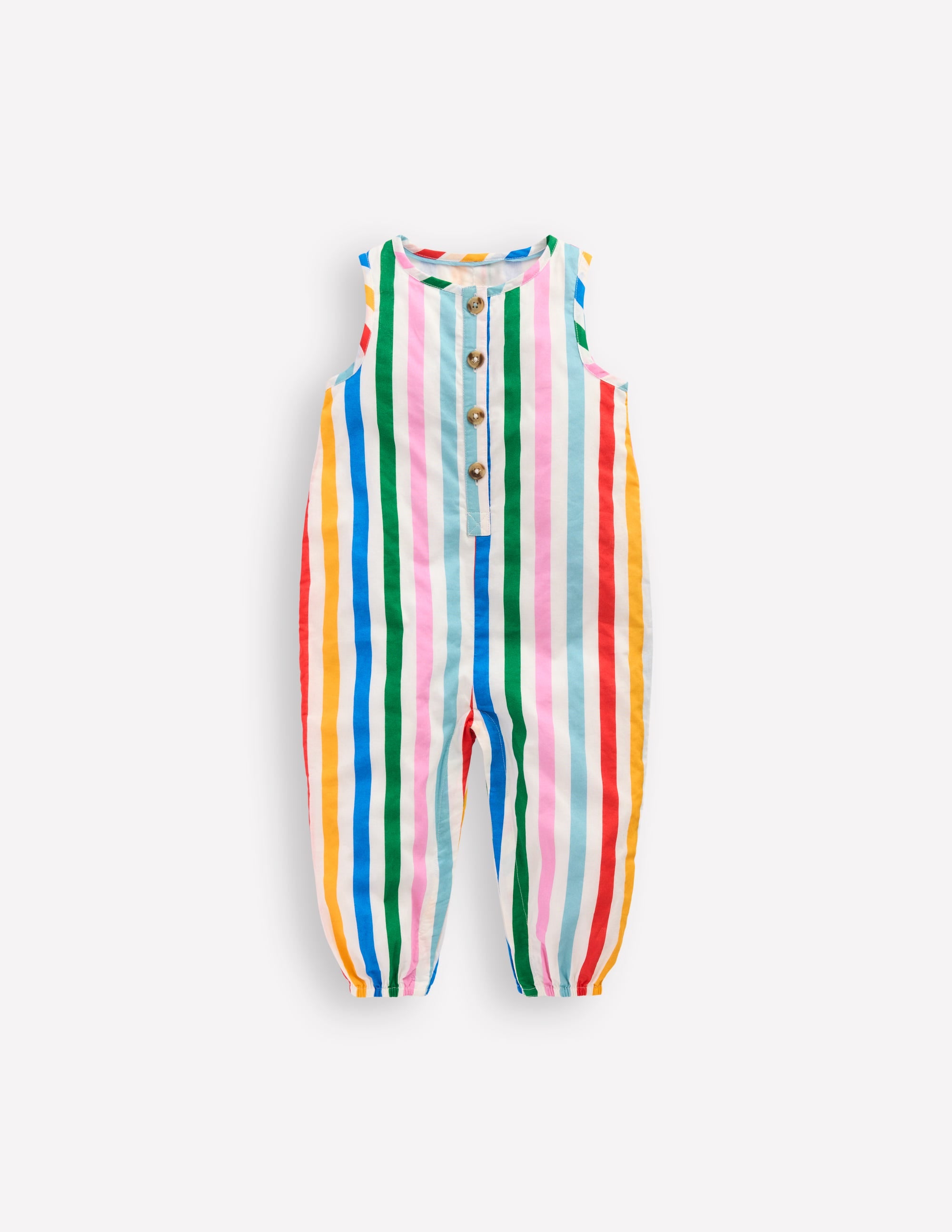 Woven Romper-Rainbow Multi Stripe - Image 1