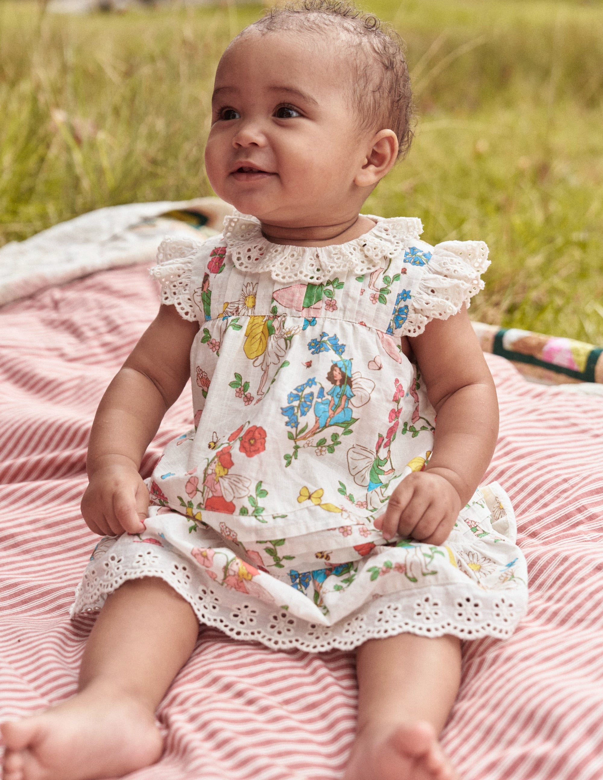 Broderie Ruffle Dress-Coconut Milk Fairies - Image 9