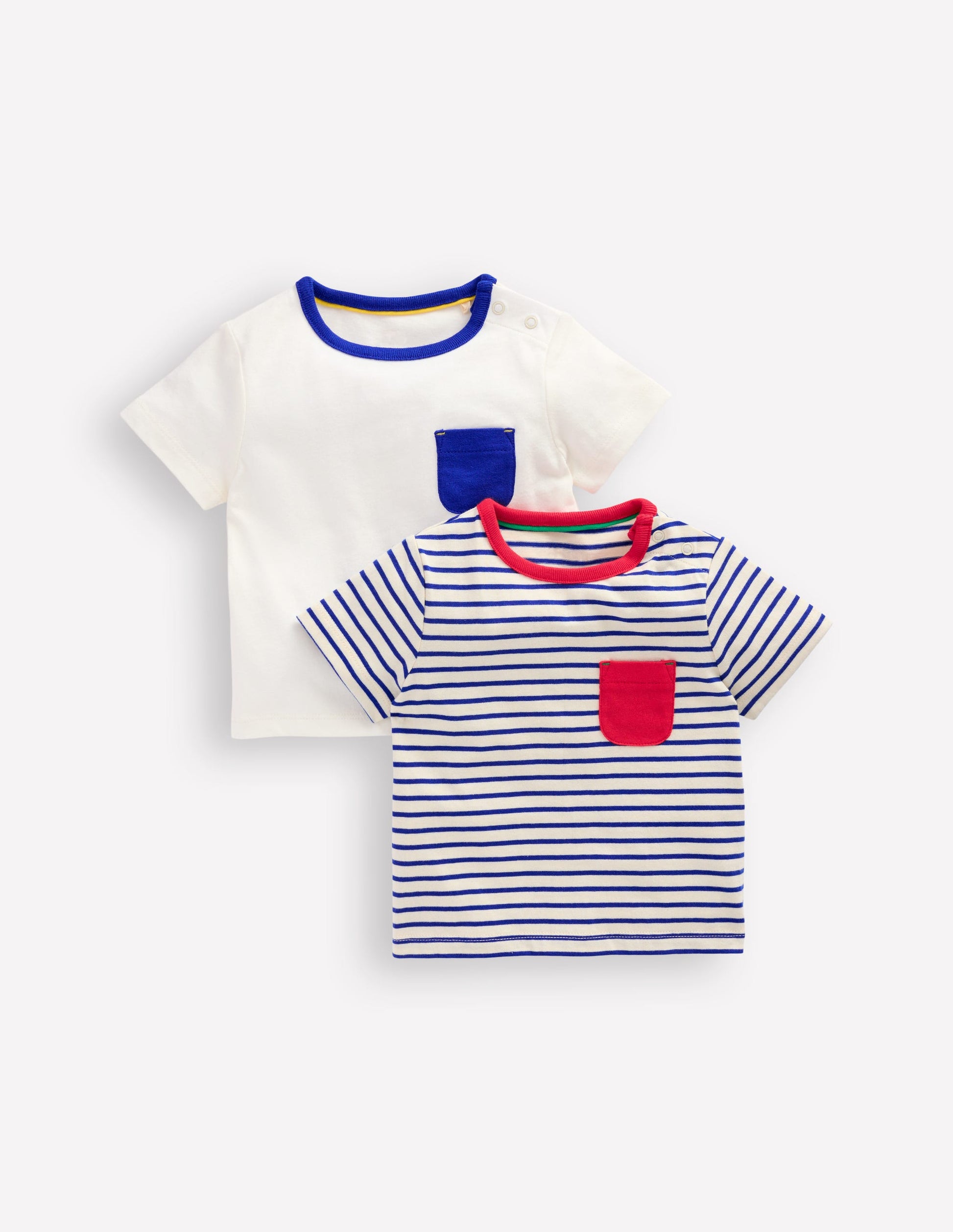 Twin Pack T-shirts-Ivory Stripe Twin Pack-1