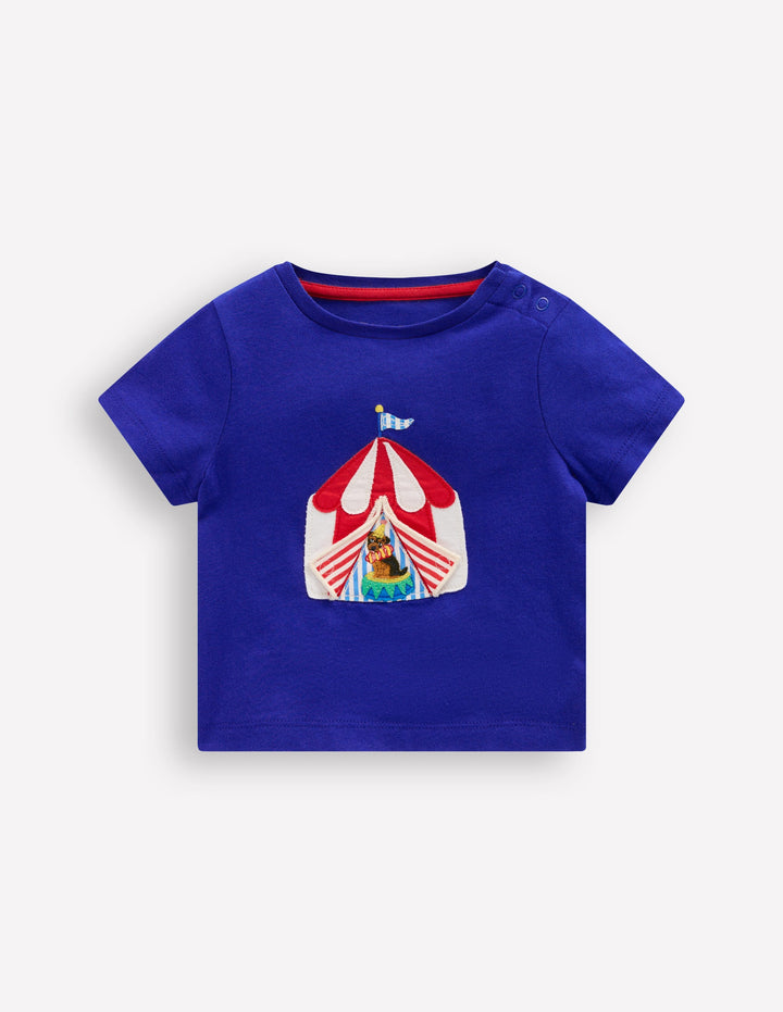 Boys Lift The Flap T-shirt-Bright Blue Circus