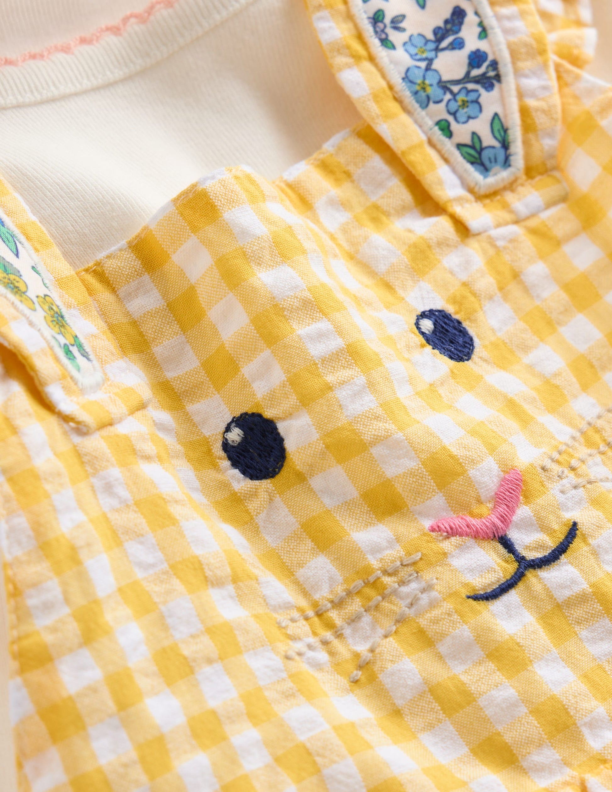 Novelty Pinny Dress Set-Yellow Gingham Bunny-3