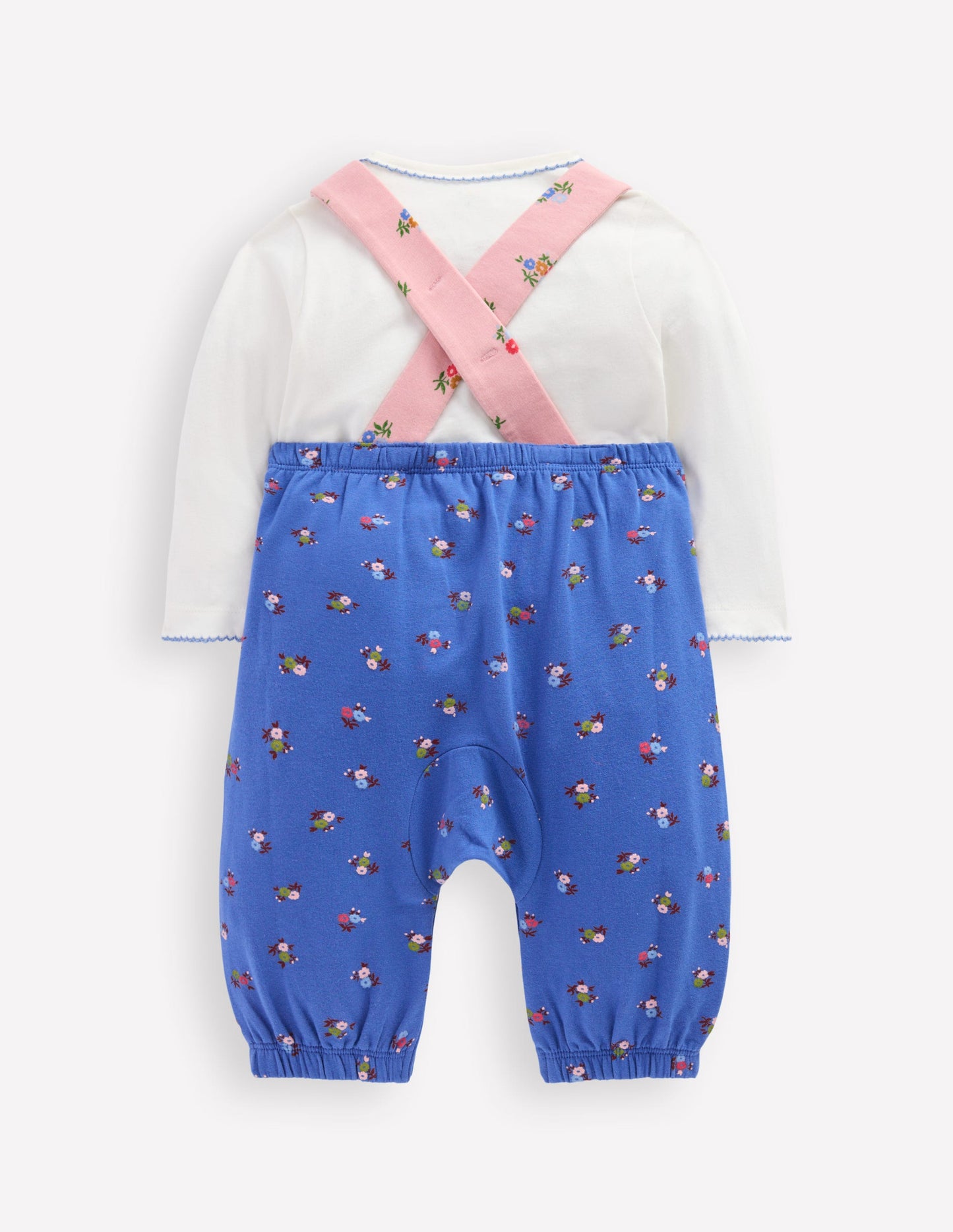 Jersey Dungaree Set-Multi Spaced Ditsy