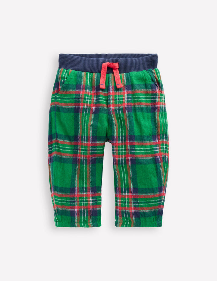 Cosy Lined Trousers-Green Check