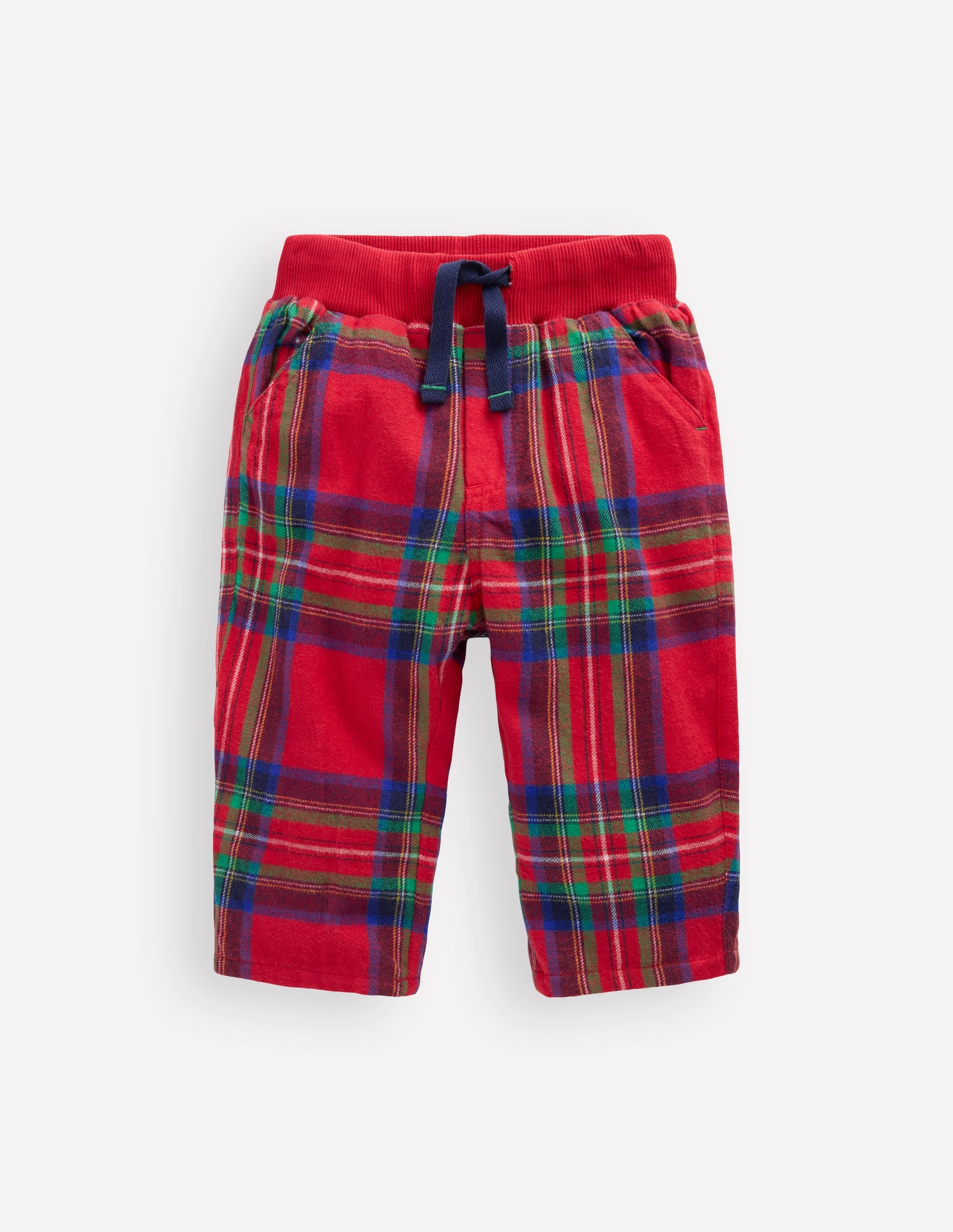 Cosy Lined Trousers-Red Check - Image 1