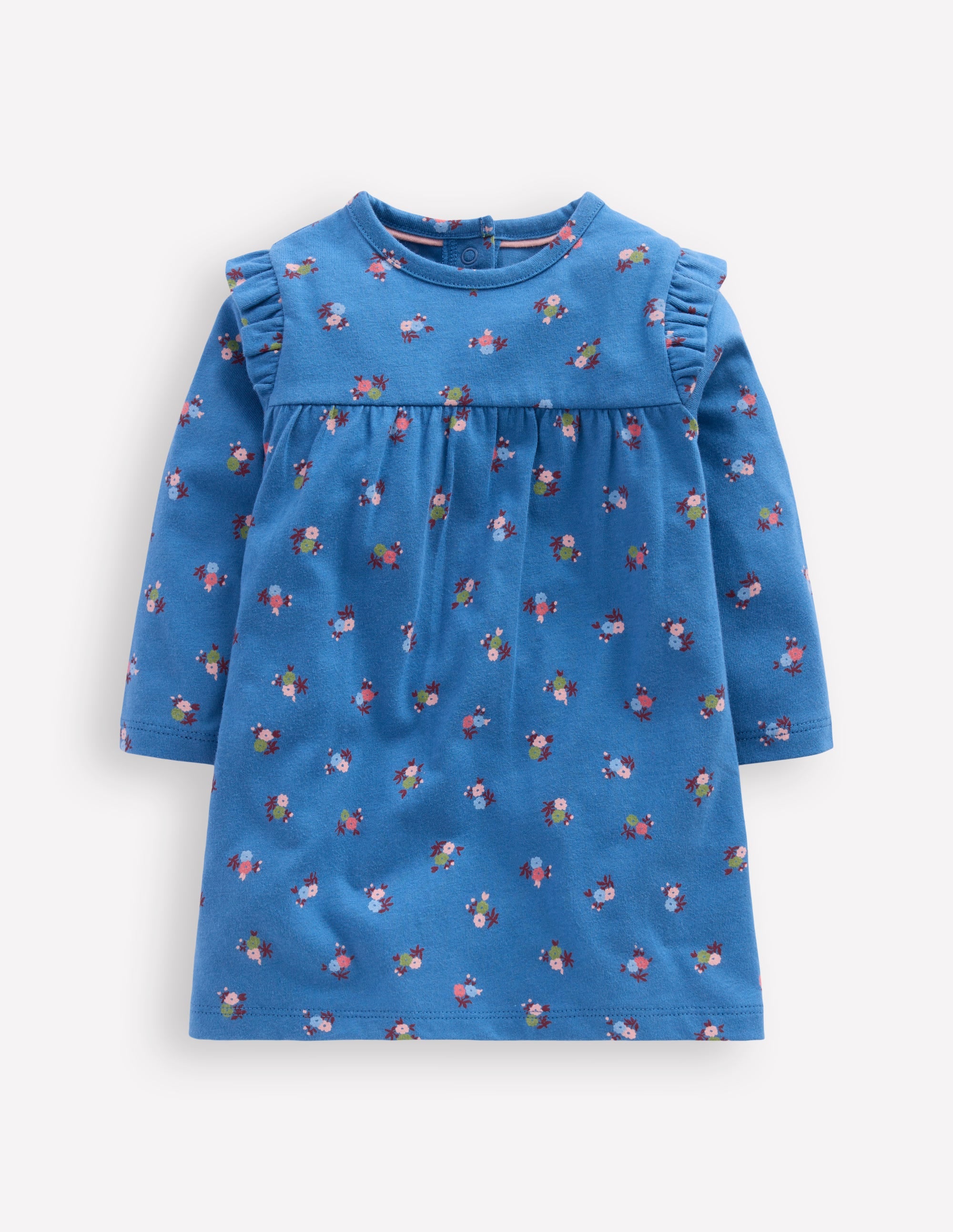 Printed Jersey Dress-Blue Floral - Image 1