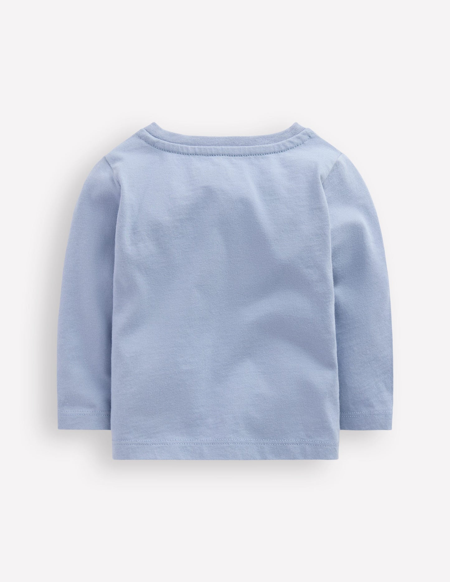 Long Sleeve Applique T-Shirt-Light Blue Penguin