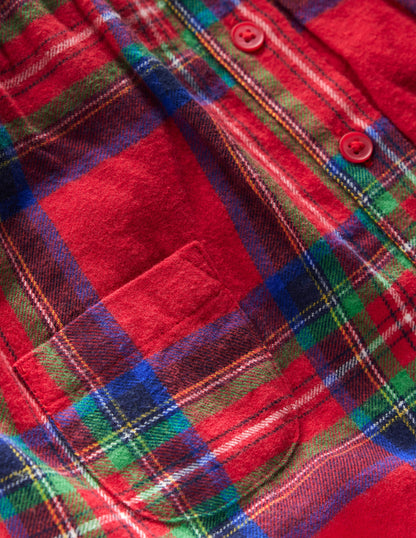 Woven Pinny Dress Set-Red Check-3