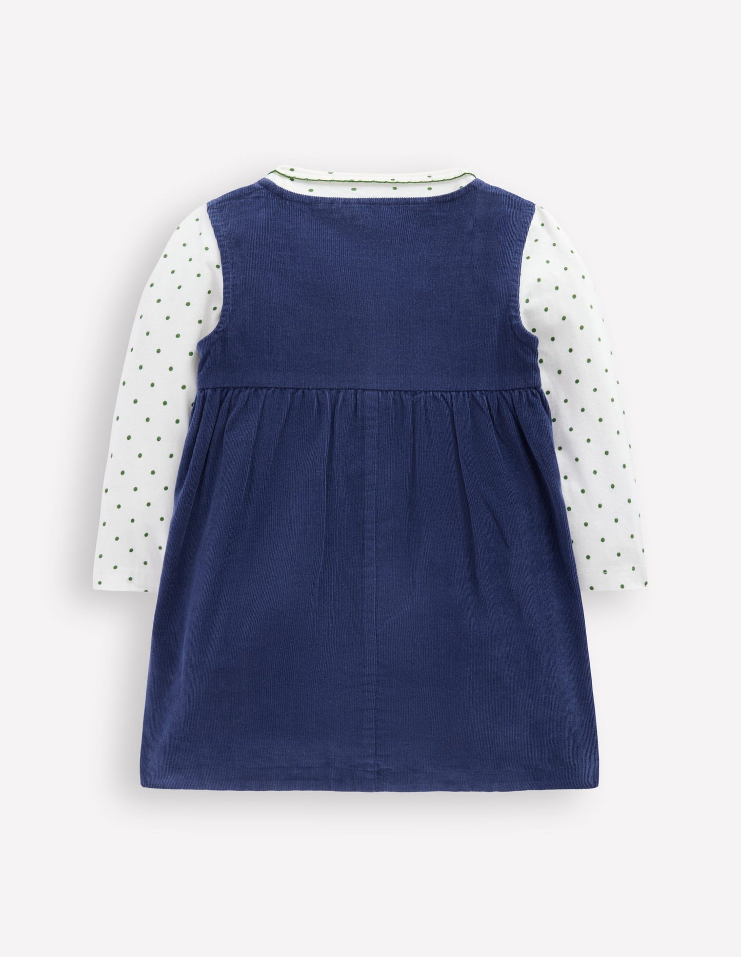 Woven Pinny Dress Set-College Navy Cherries